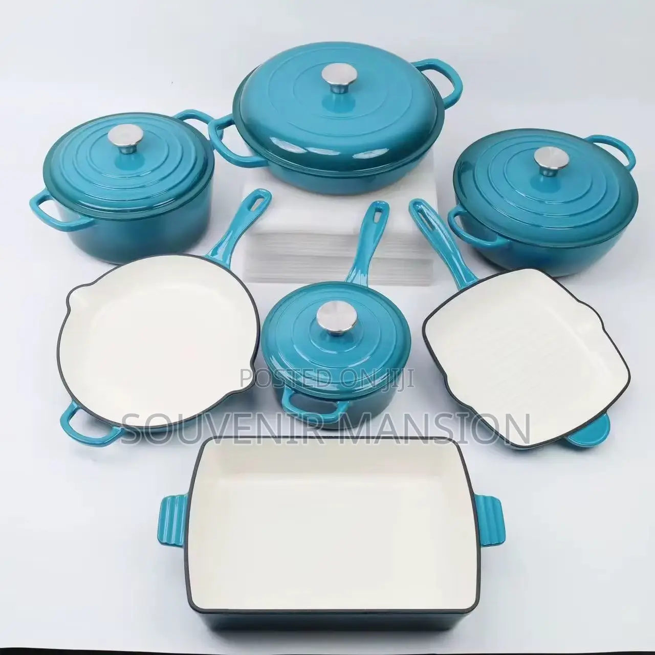 Enamel Pot Cast Iron Pot Set Seven-Piece Set Saucepan