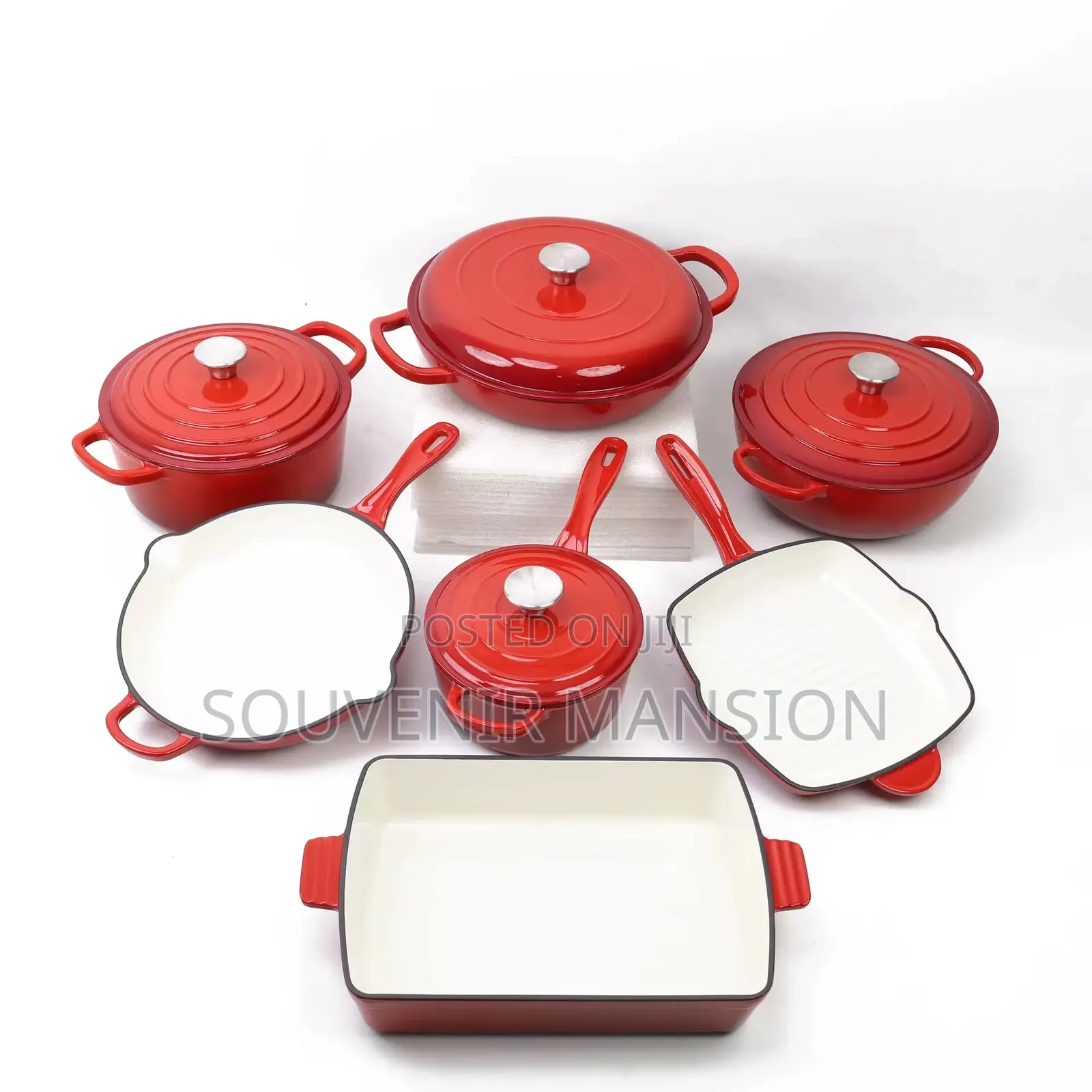 Enamel Pot Cast Iron Pot Set Seven-Piece Set Saucepan