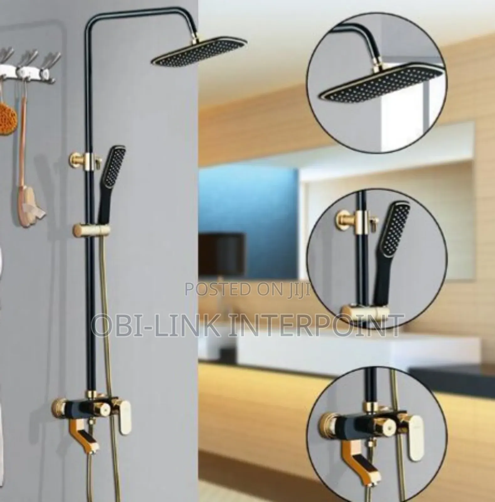 Black and Gold Shower