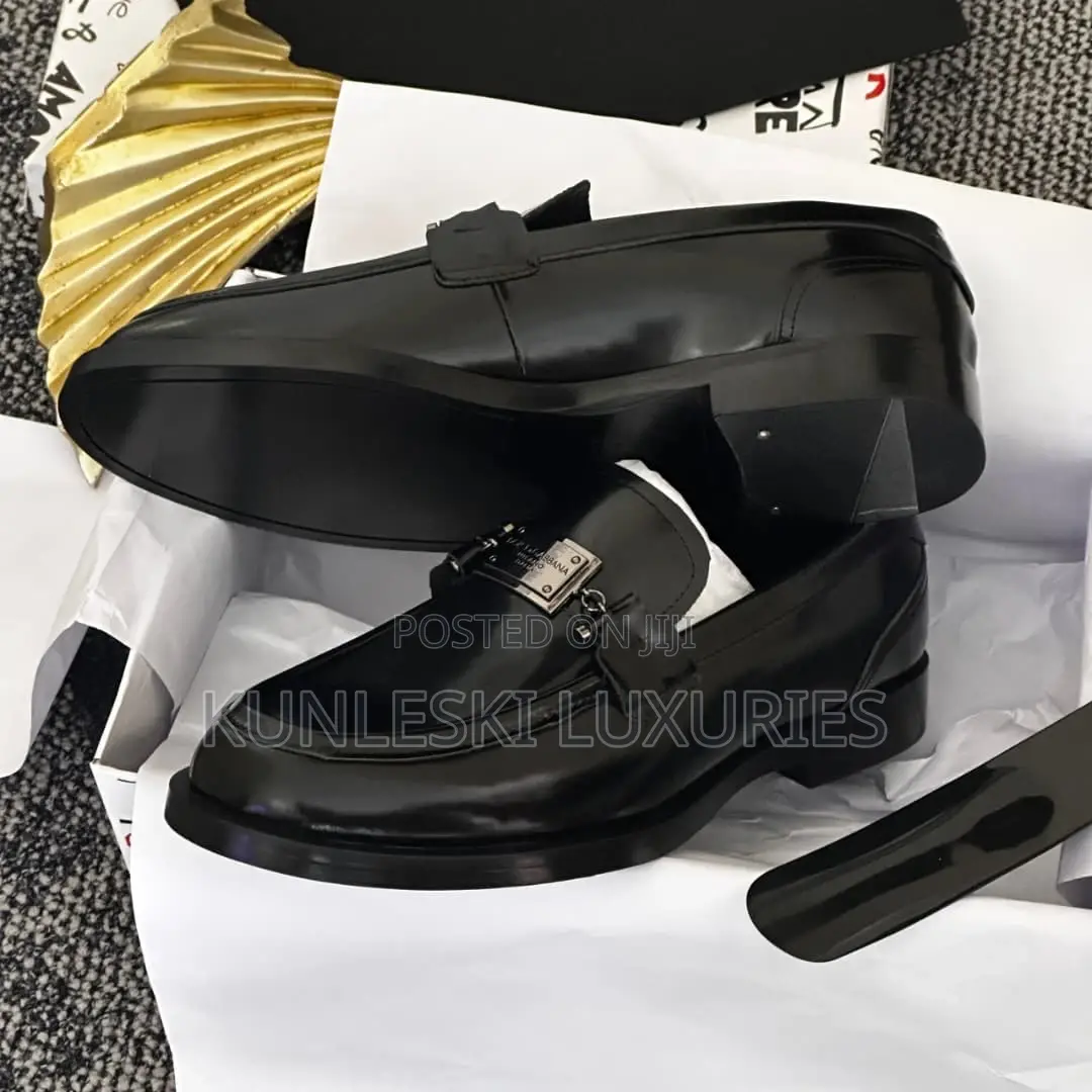 Original Dolce Gabbana Black Luxury Shoes for Men