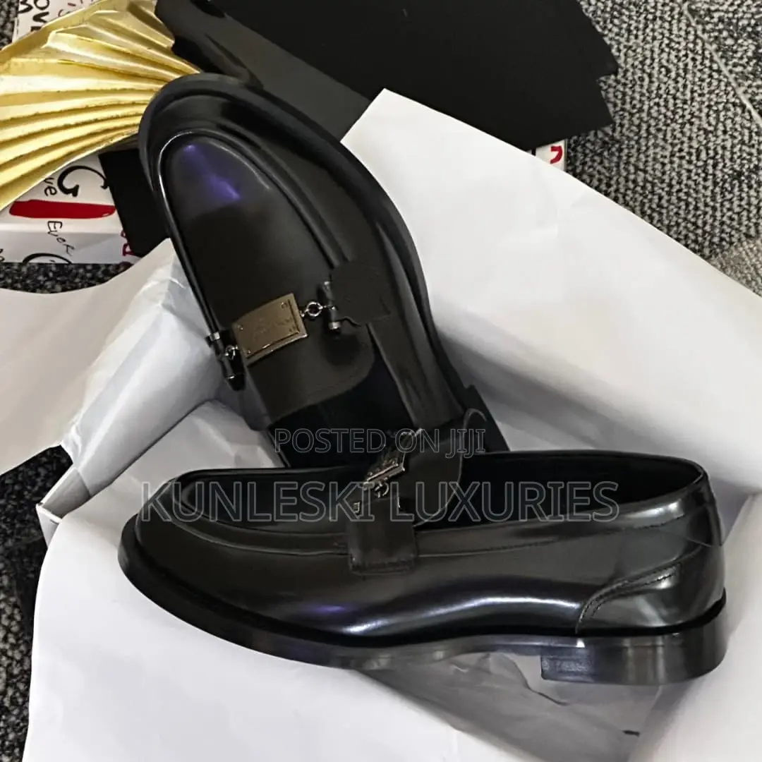 Original Dolce Gabbana Black Luxury Shoes for Men