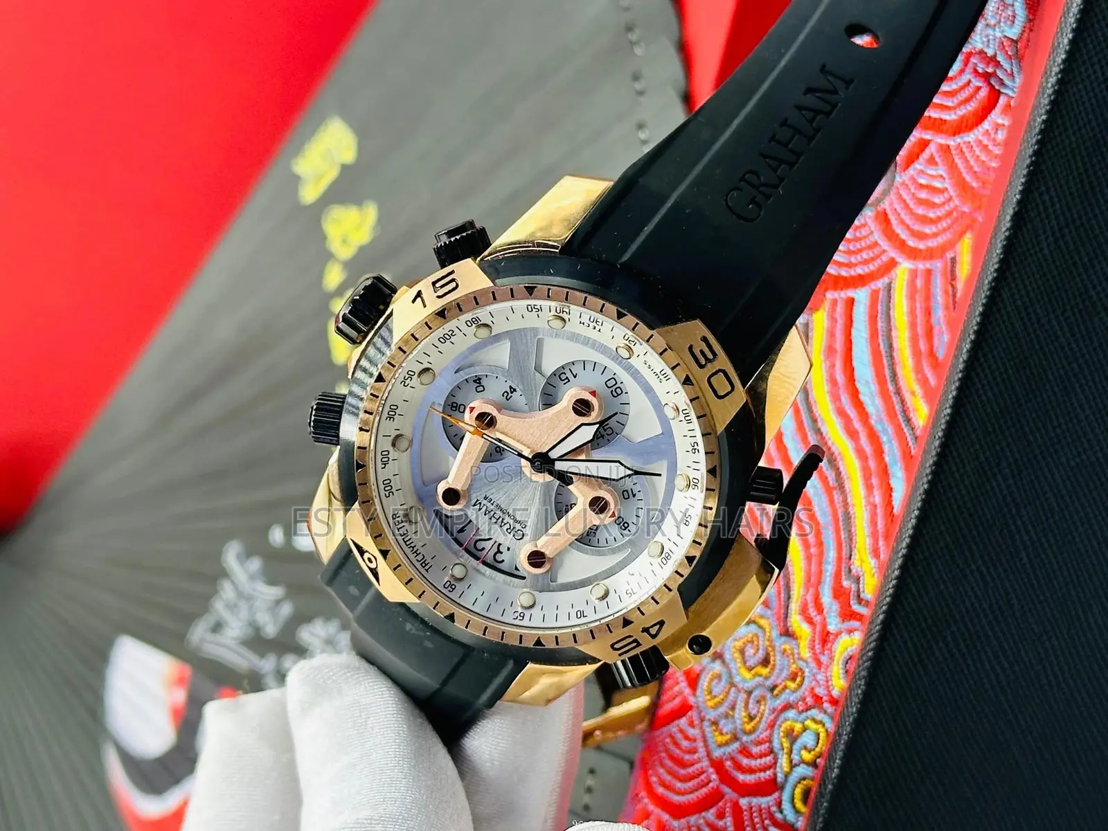 High Quality Luxury Graham Rubber Wristwatch