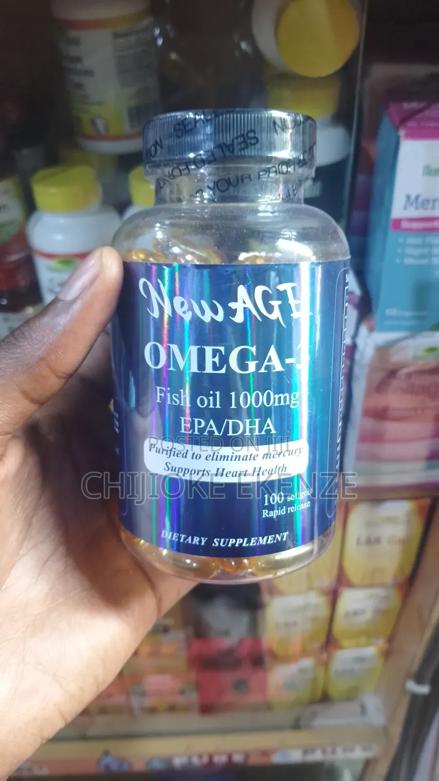 New Age Omega 3 Fish Oil 1000mg Epa/Dha 100 Softgels