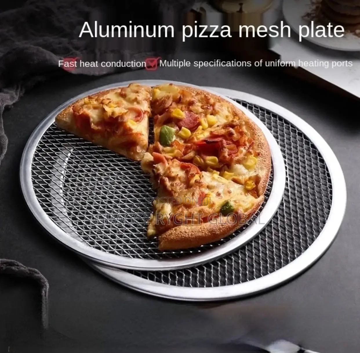 10" Round Pizza Aluminum Mesh Baking Tray for Restaurant Supplies