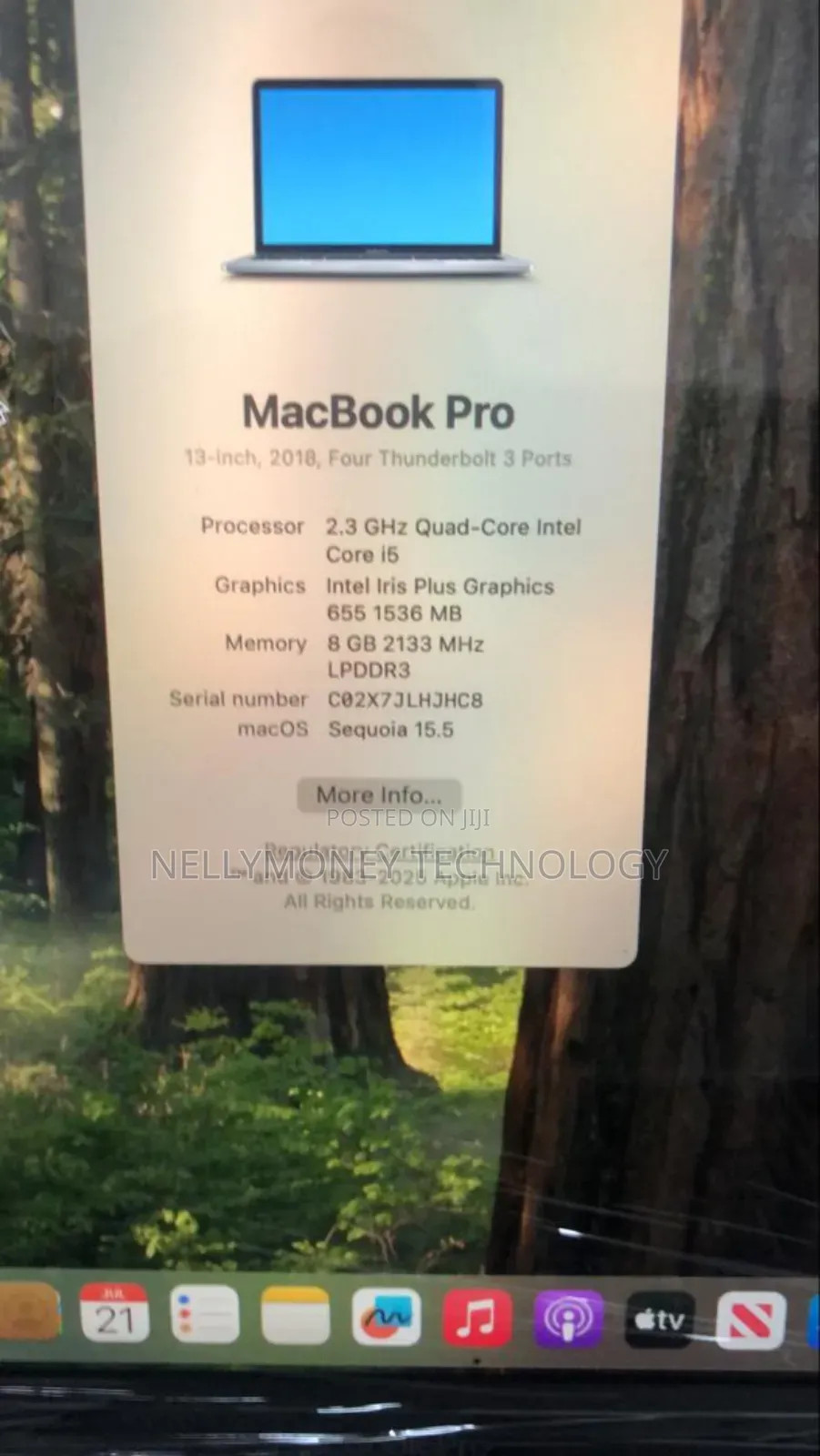 Laptop Apple MacBook 2018 8GB Intel Core I5 HDD+SSD 256GB