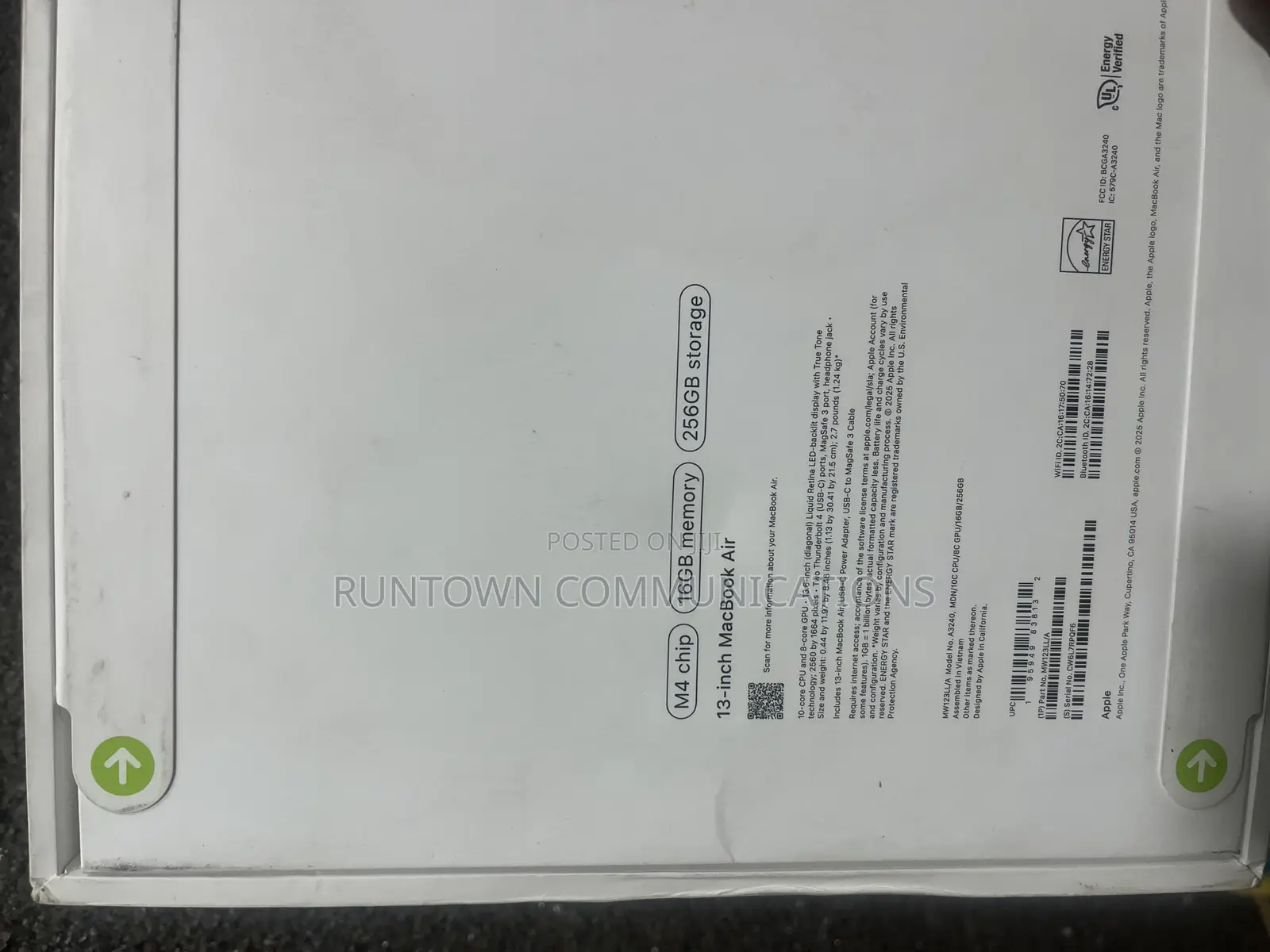 New Laptop Apple MacBook Air 2025 M4 13-Inch 16GB Apple M4 SSD 256GB