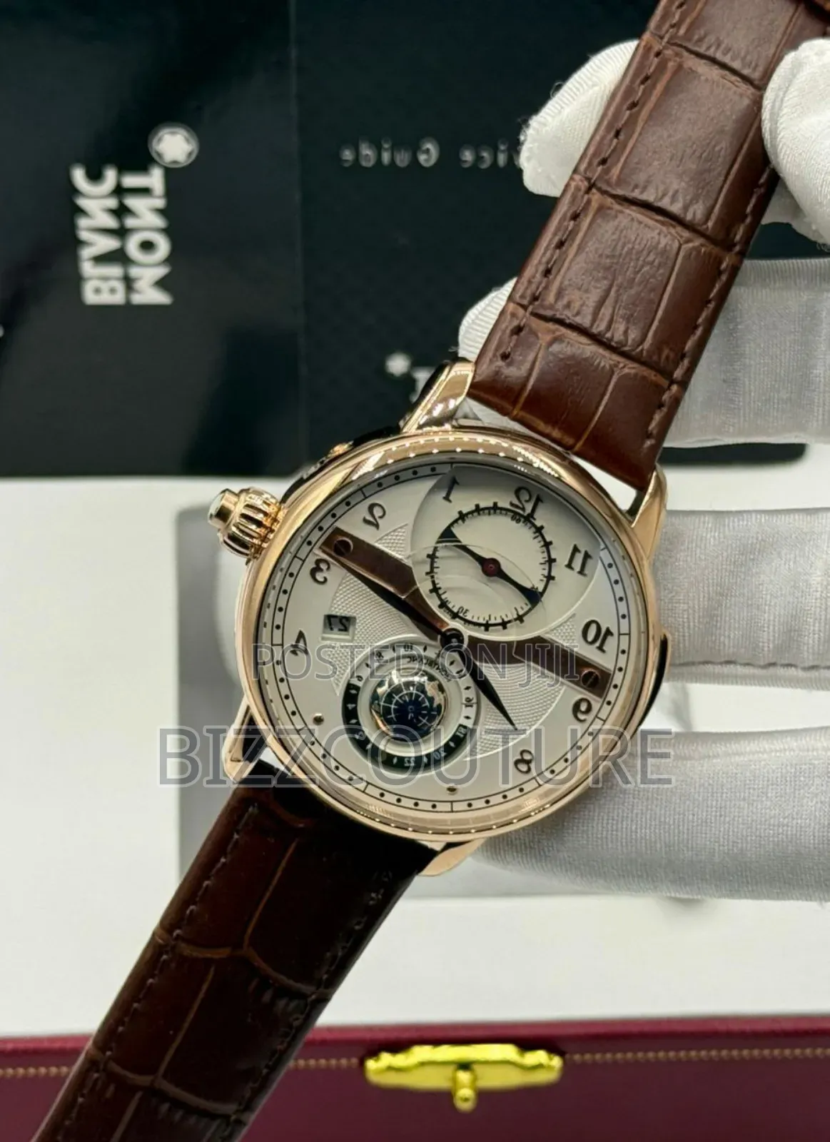 Original Mont Blanc Brown Genuine Leather Strap, Quartz Watch