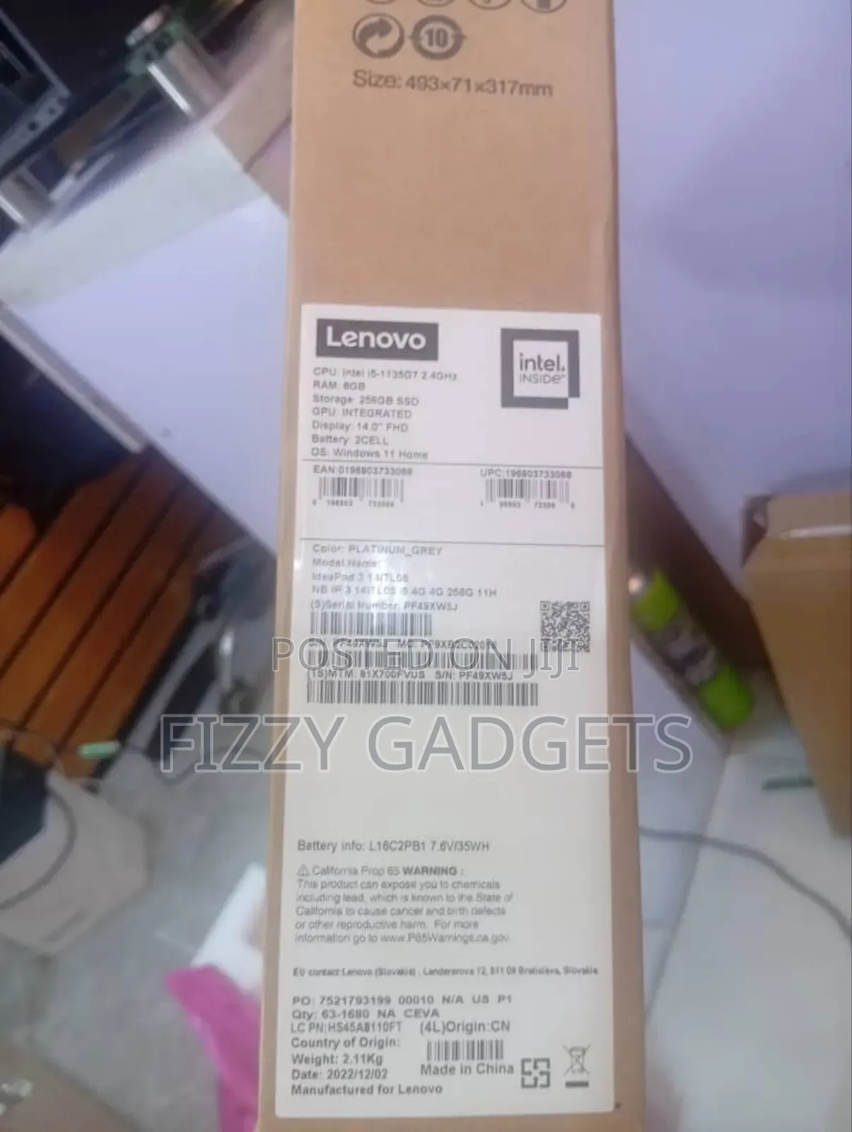 New Laptop Lenovo Ideapad 3 8GB Intel Core I5 SSD 256GB