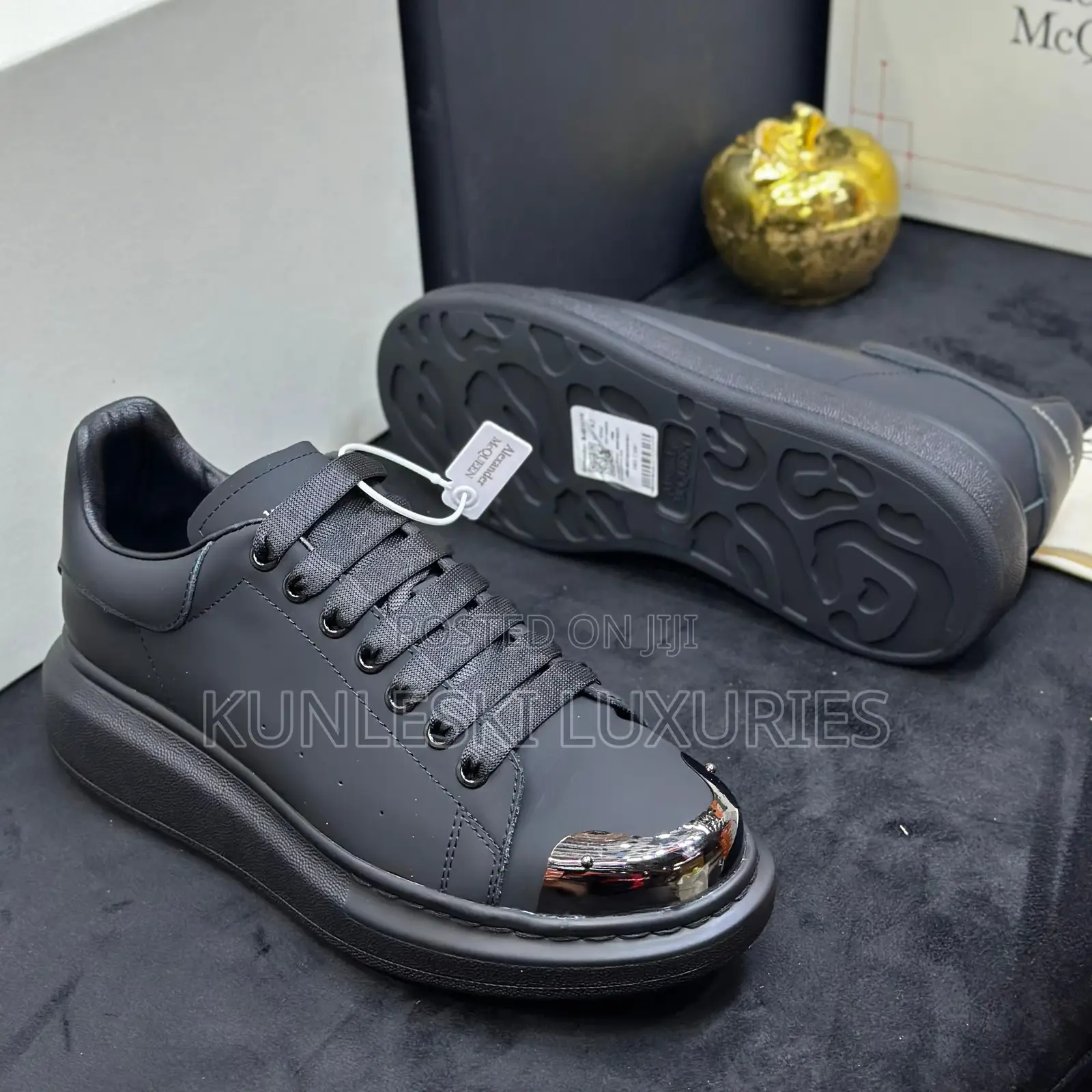 Original Alexander McQueen Black / White Leather Sneakers in 2 Colors