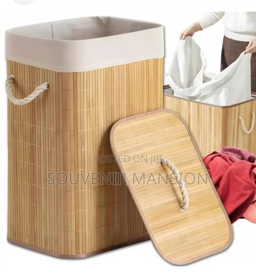 Bamboo Lundry Basket With Cover