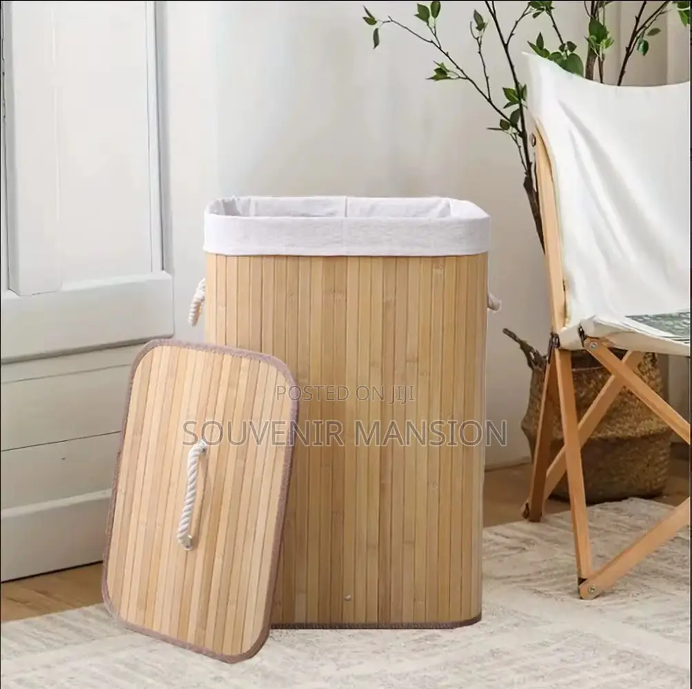 Bamboo Lundry Basket With Cover