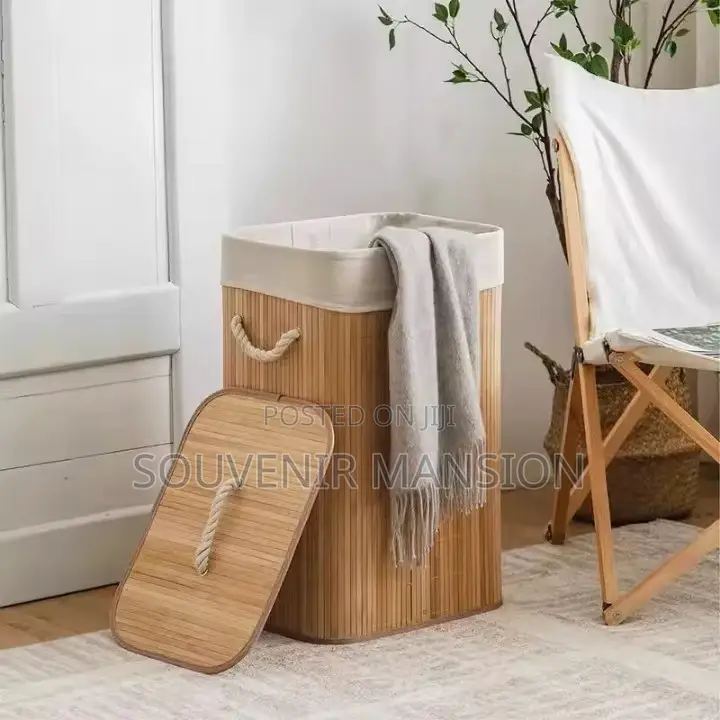 Bamboo Lundry Basket With Cover