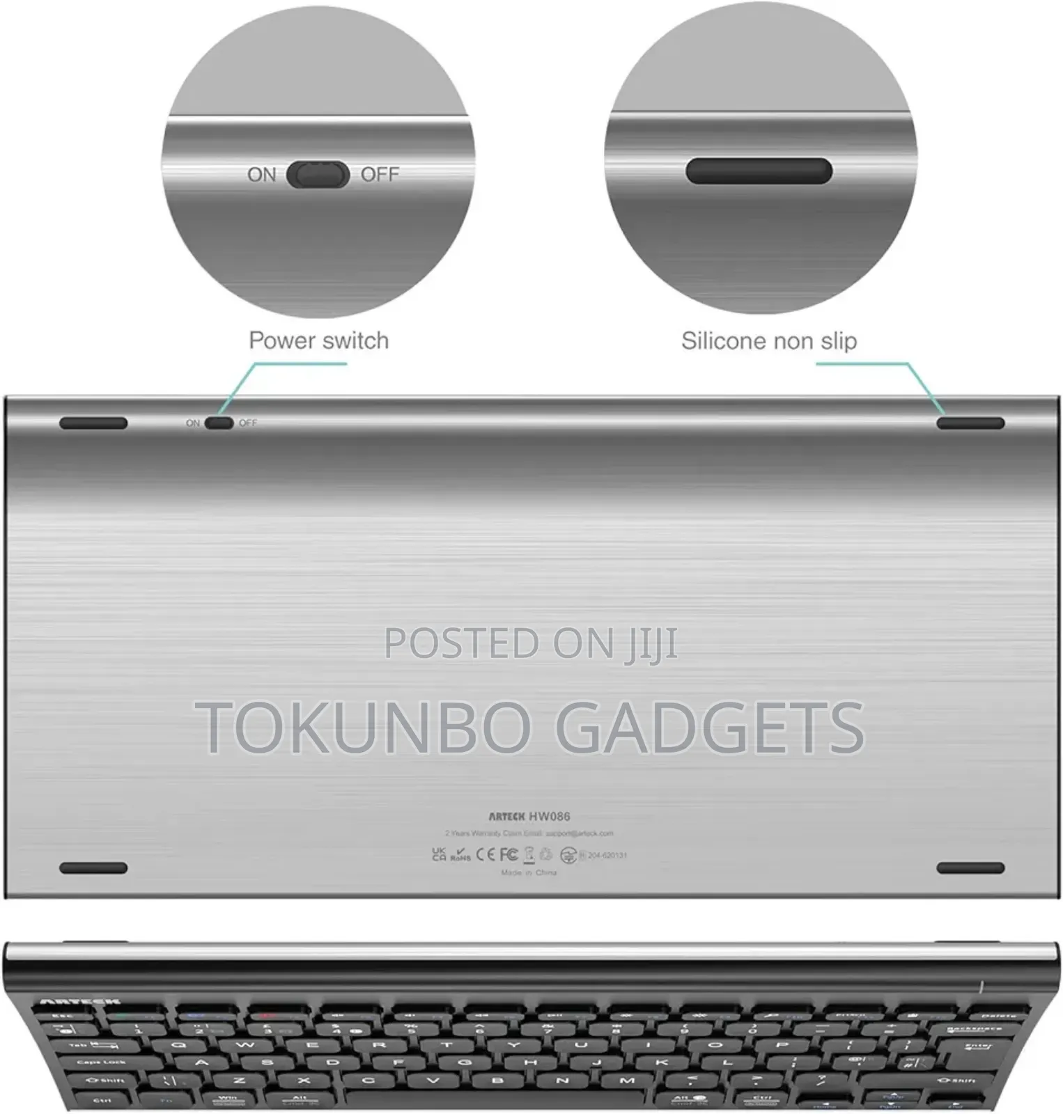 Arteck Hb086 Water-Proof, Dust-Proof/Rechargeable Bluetooth Keyboard