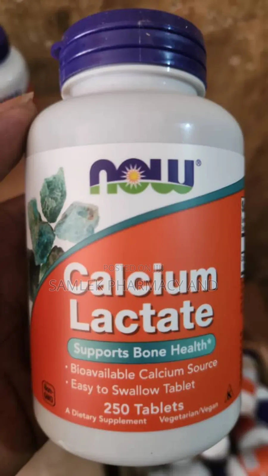 Now Calcium Lactate, Supports Bone Health, 250 Tablets
