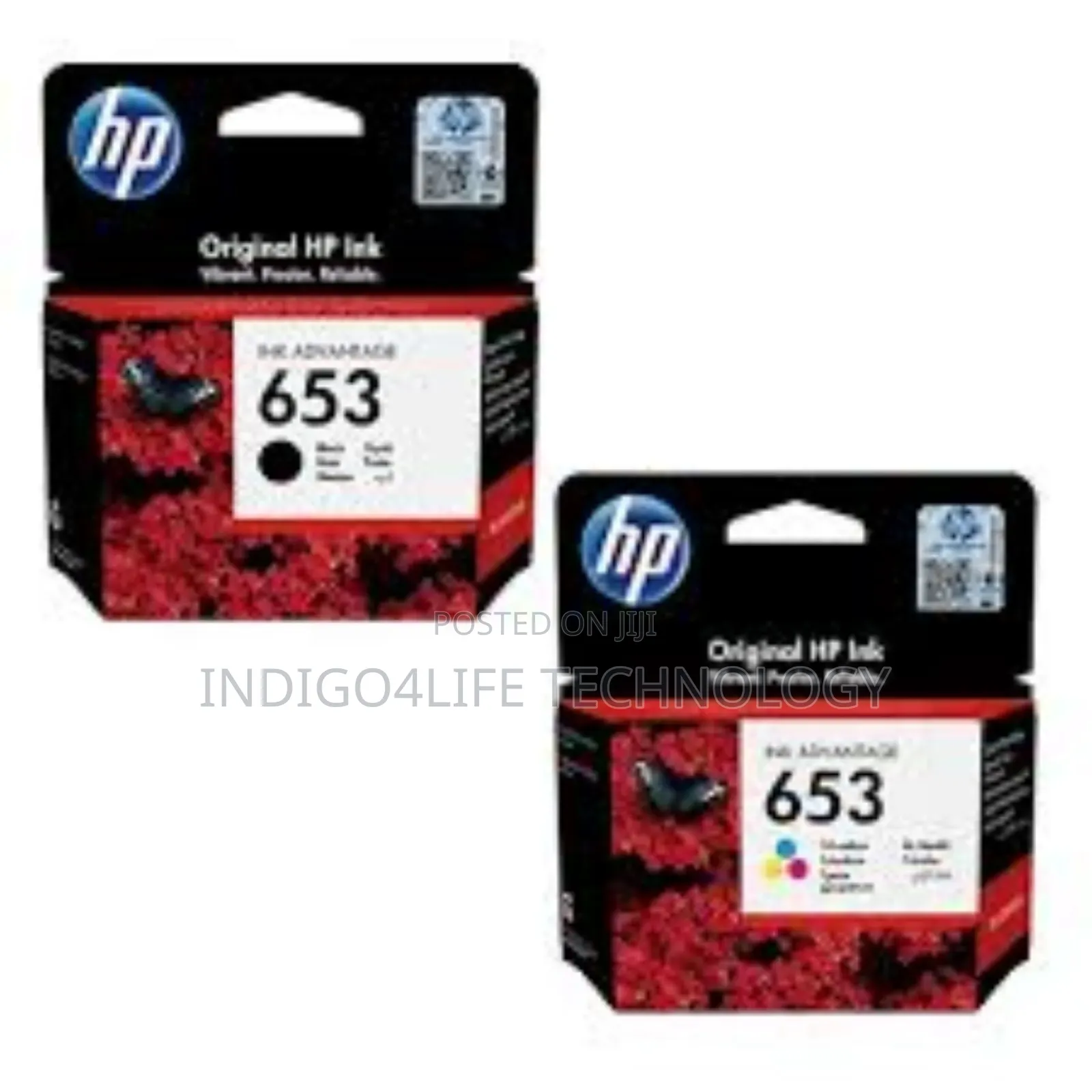 Hp 653 in Black Tri Colours Cyan Magenta Yellow