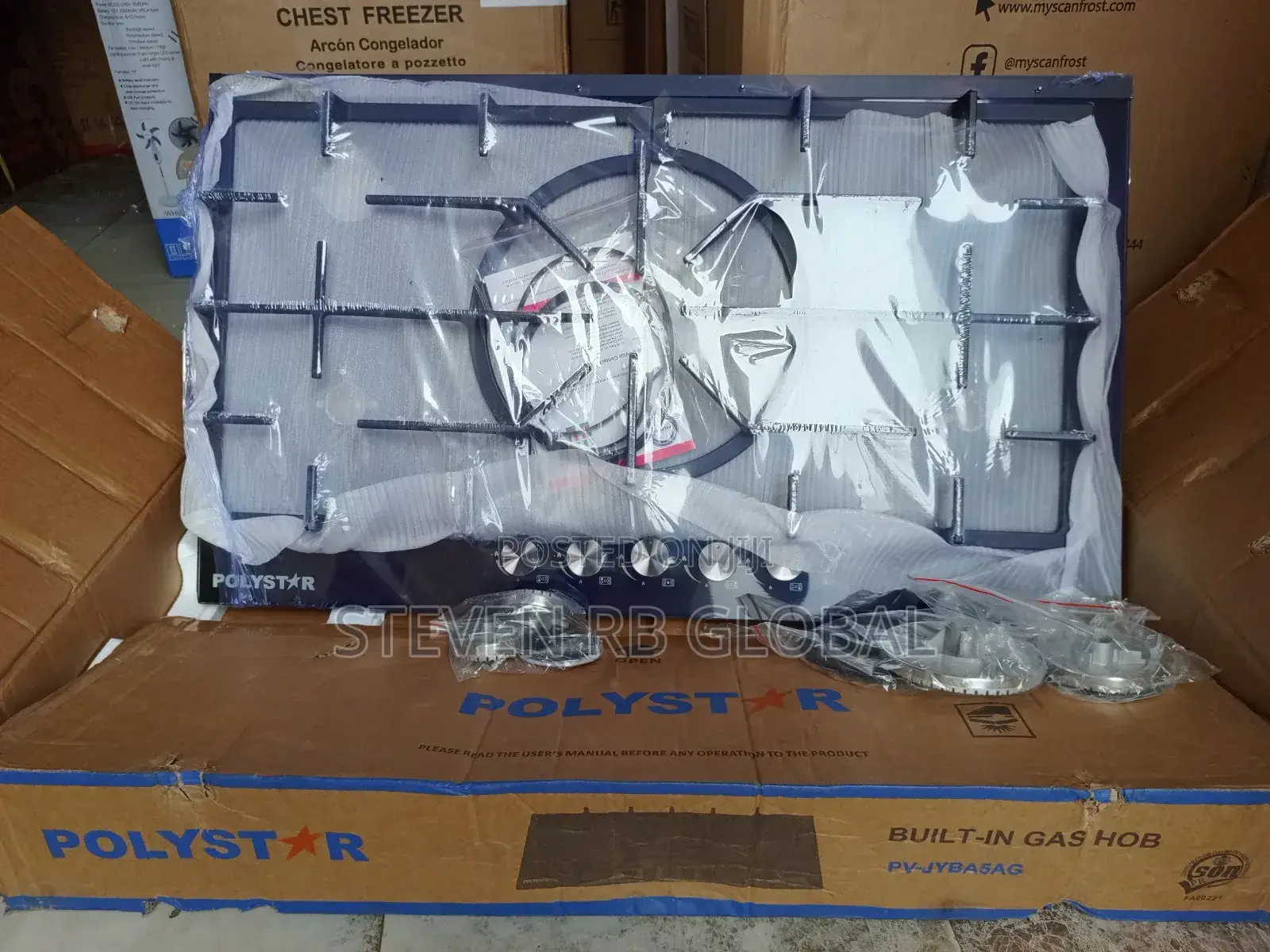 Polystar 5 Burner Inbuilt Gas Hob | Pv-Jyb5ag