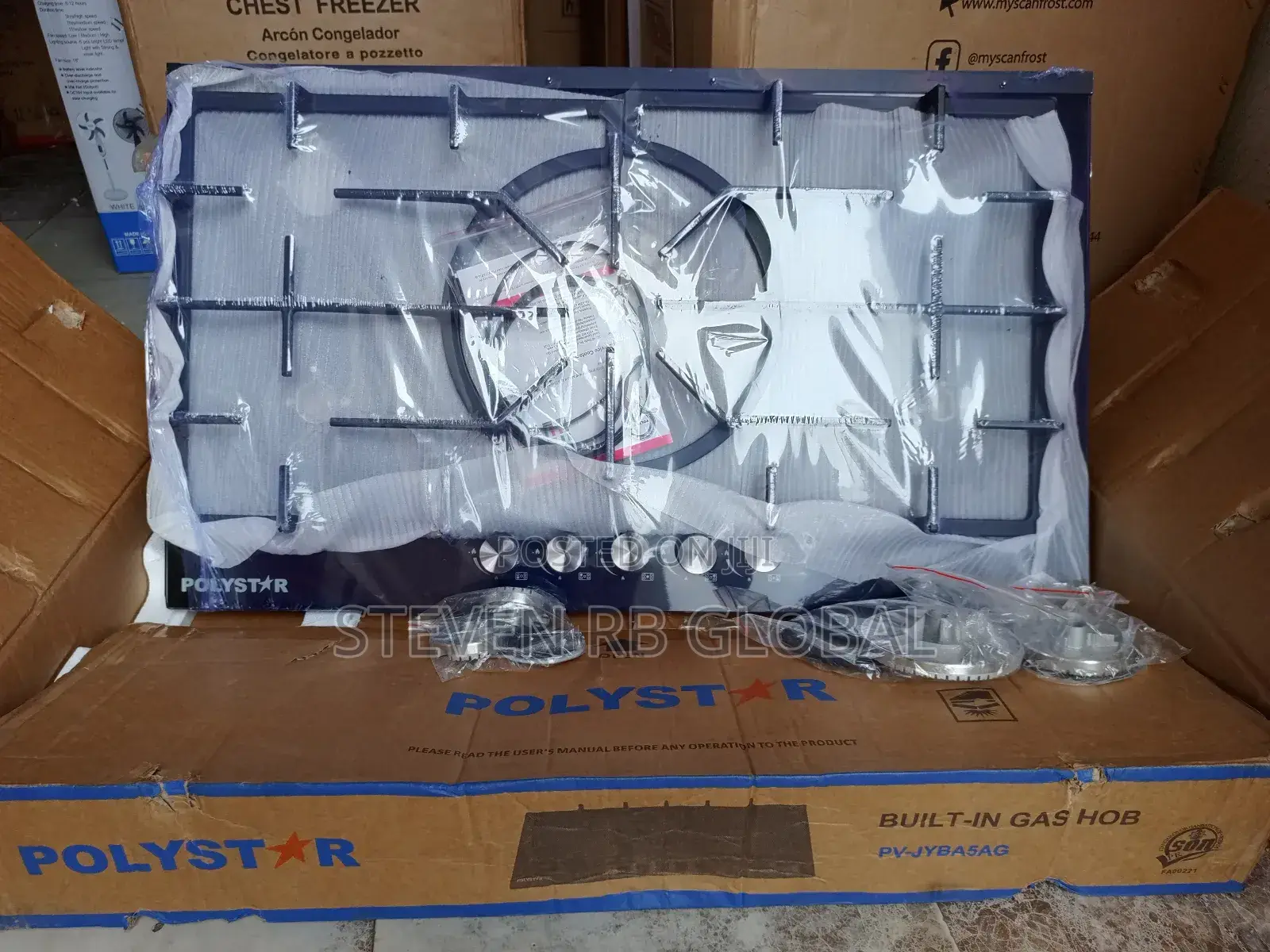 Polystar 5 Burner Inbuilt Gas Hob | Pv-Jyb5ag