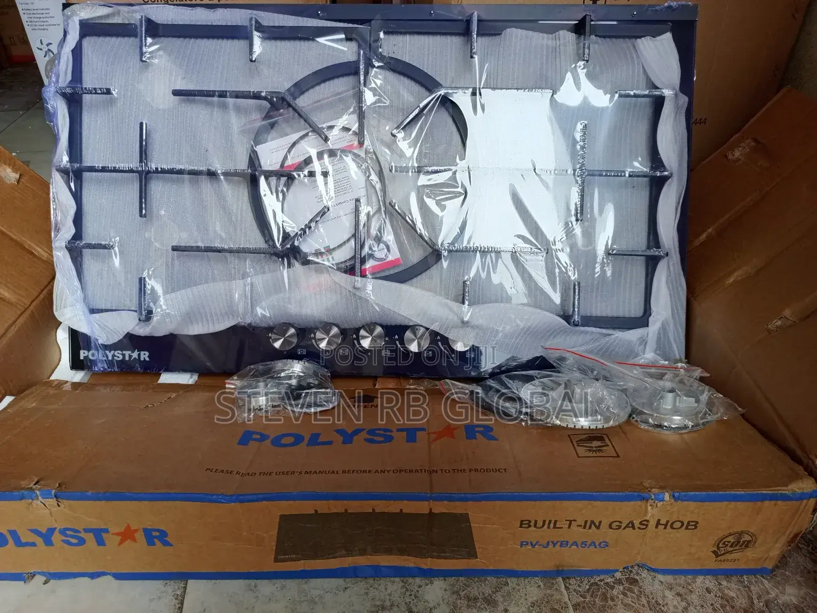 Polystar 5 Burner Inbuilt Gas Hob | Pv-Jyb5ag