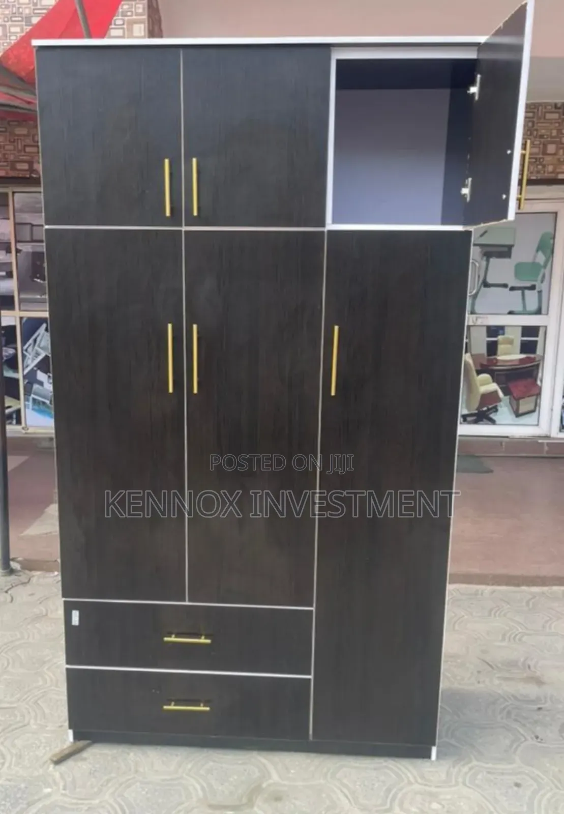 HDF Black Wardrobe Storage