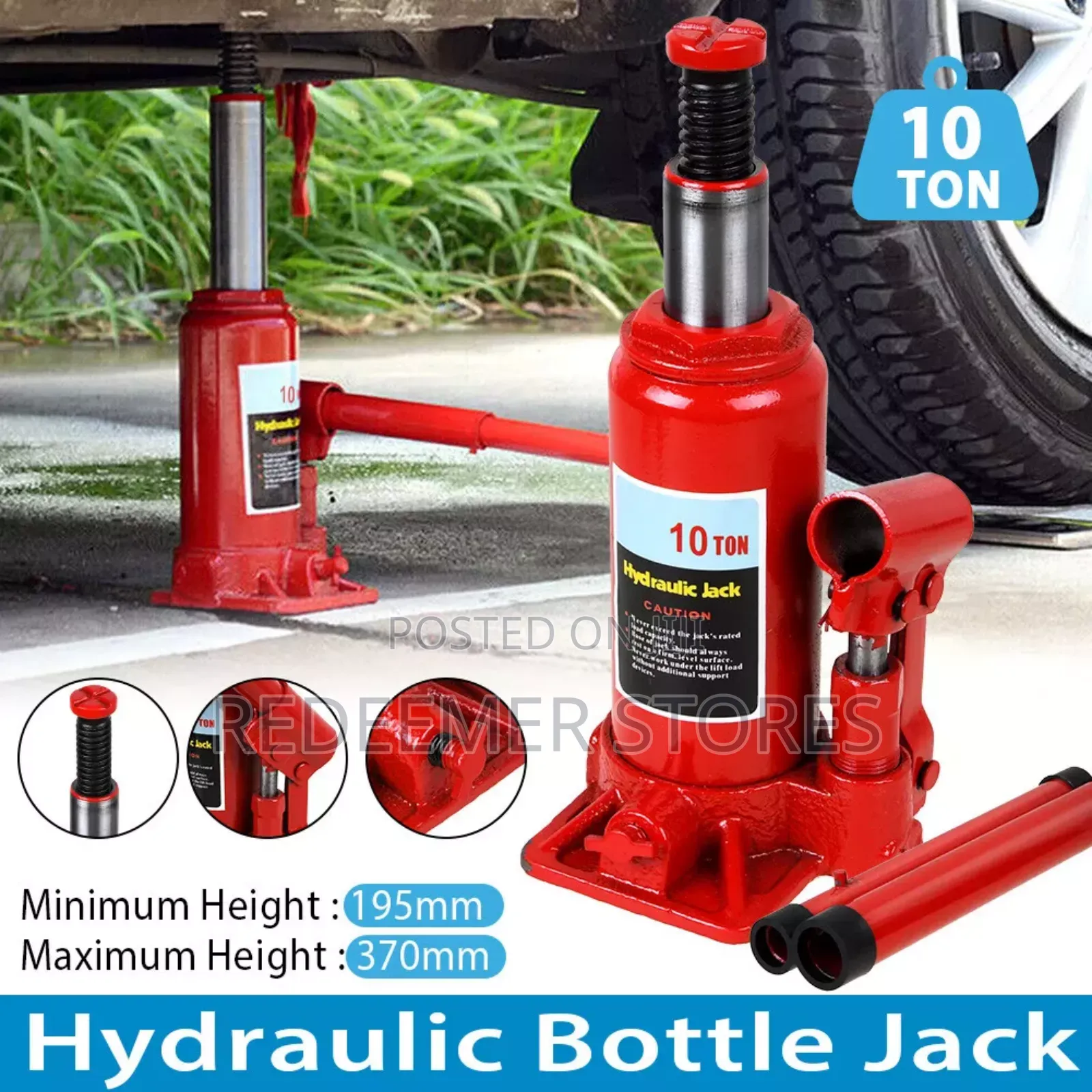 10 Ton Heavy Duty Hydraulic Bottle Jack