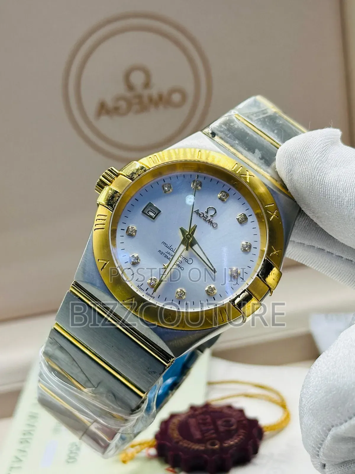 Original Omega Two-Tone Stainless Steel Calendar Quartz Watch