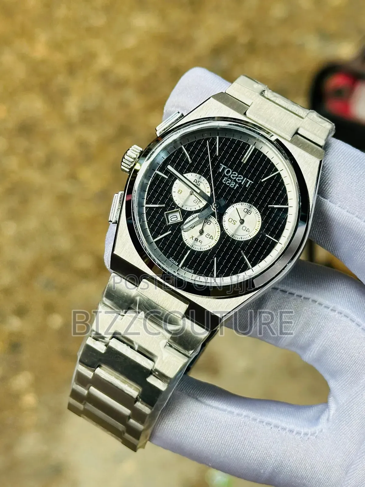 Original Tissot Silver Stainless Steel, Chronograph Quartz Watch