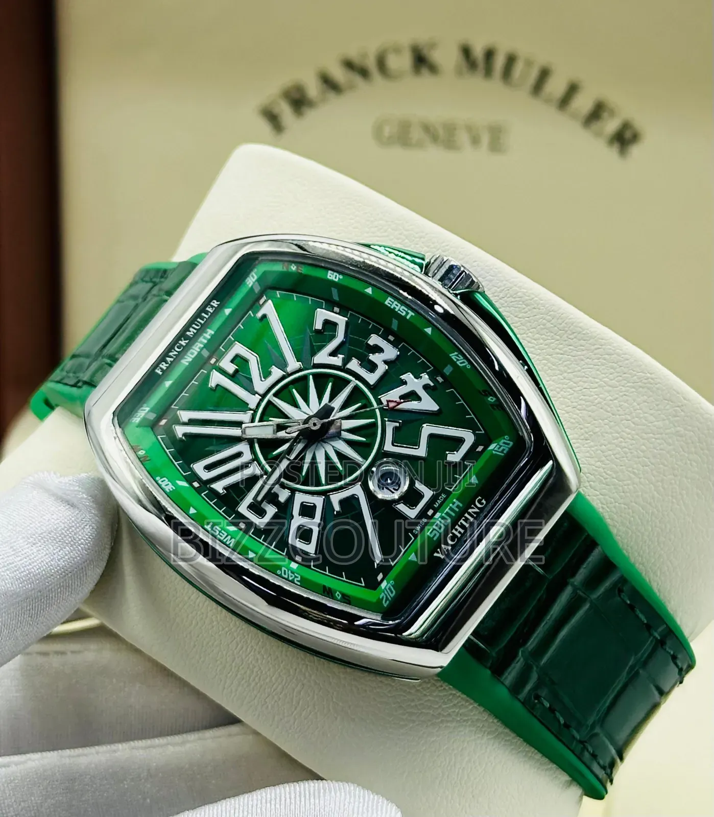 Original Franck Muller Green Genuine Leather Strap, Quartz Watch