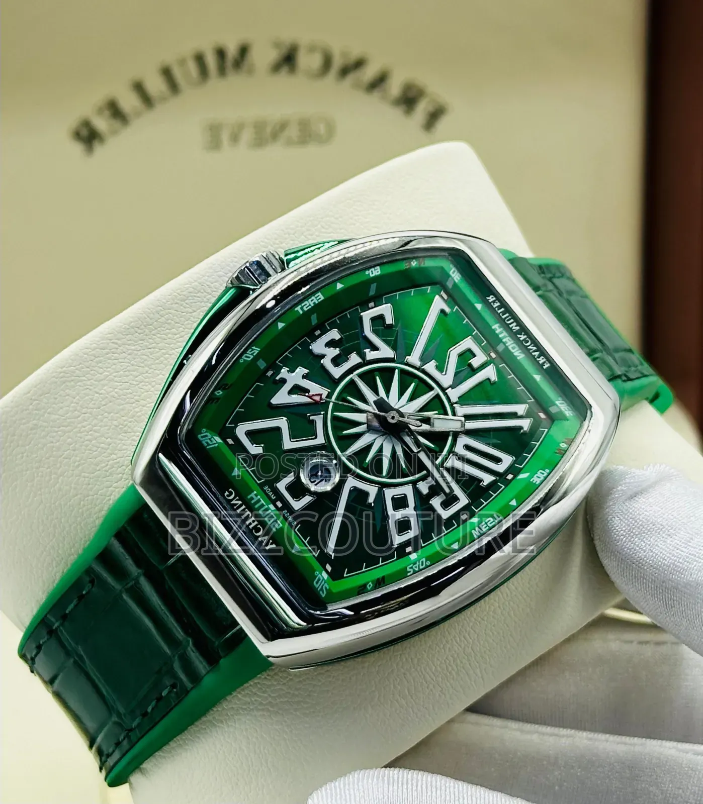Original Franck Muller Green Genuine Leather Strap, Quartz Watch