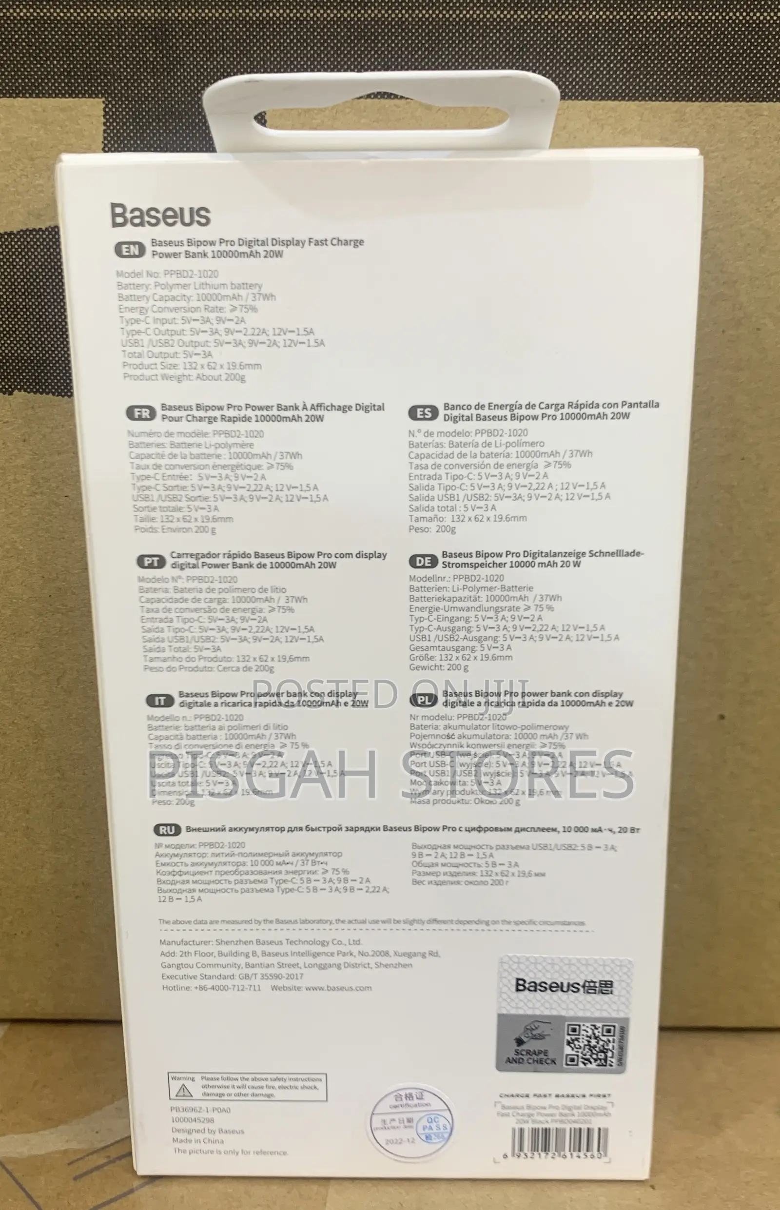 Baseus Bipow Pro Digital Display 10000mah 20w Powerbank