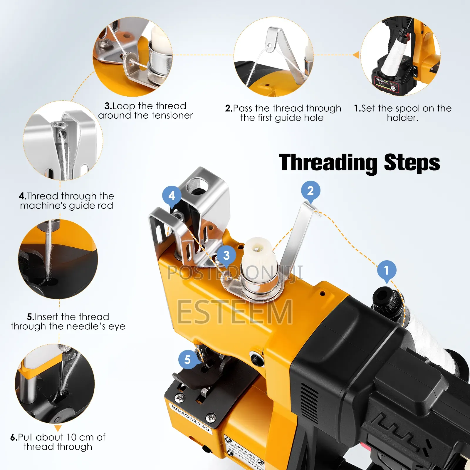 Portable Bag Sewing Machine(Includes 1 Extra Battery and 3 Threads)