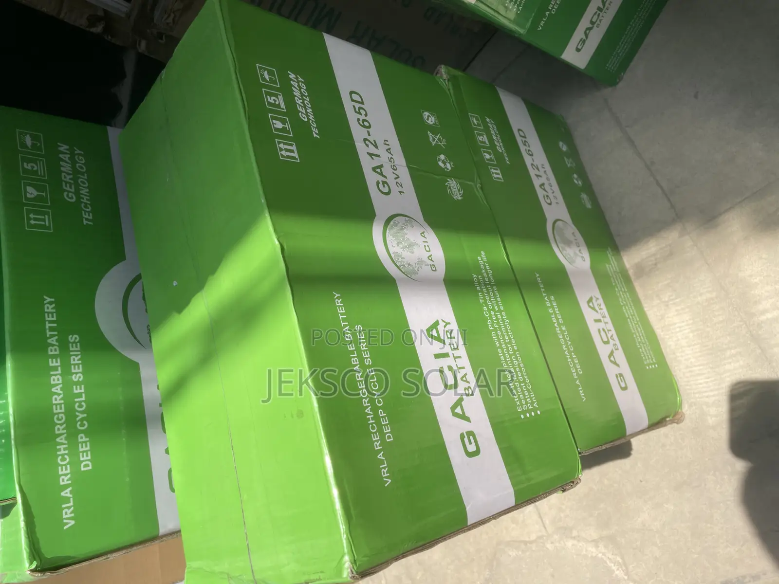 Garcia Solar Vrla Rechargeable Dry Cell Battery 65ah, 12v