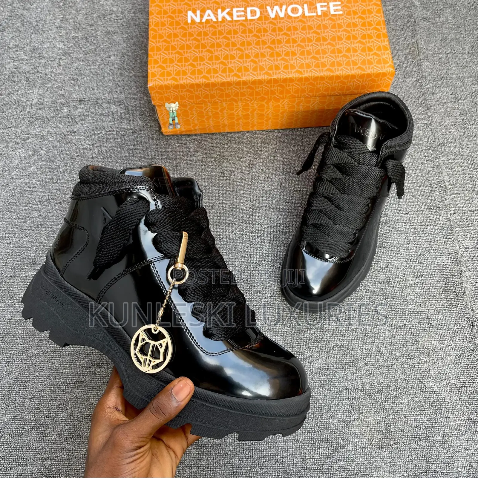 Original Naked Wolfe Black Patent Leather Boot