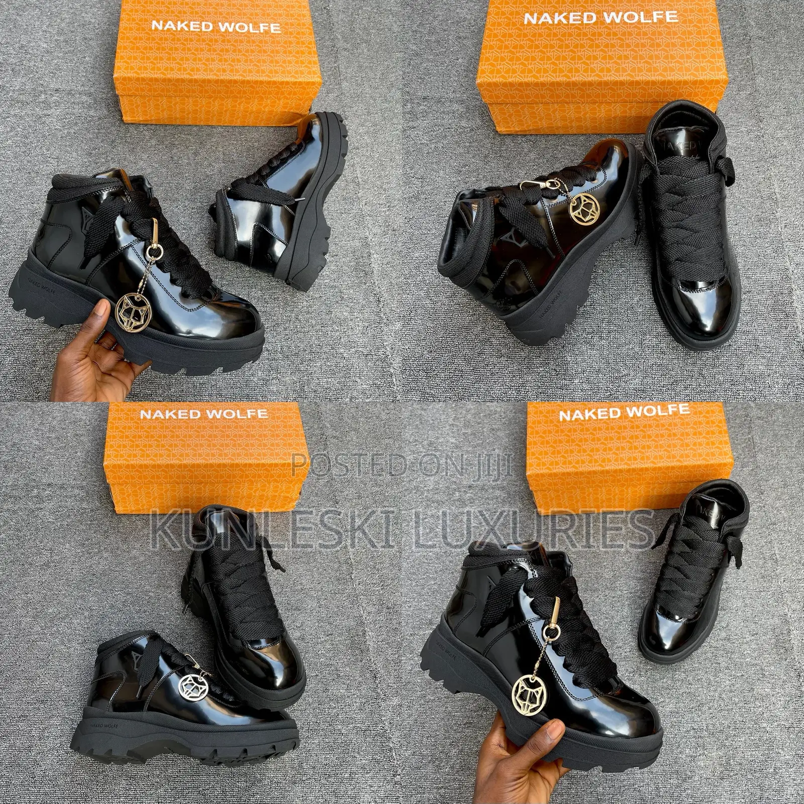 Original Naked Wolfe Black Patent Leather Boot