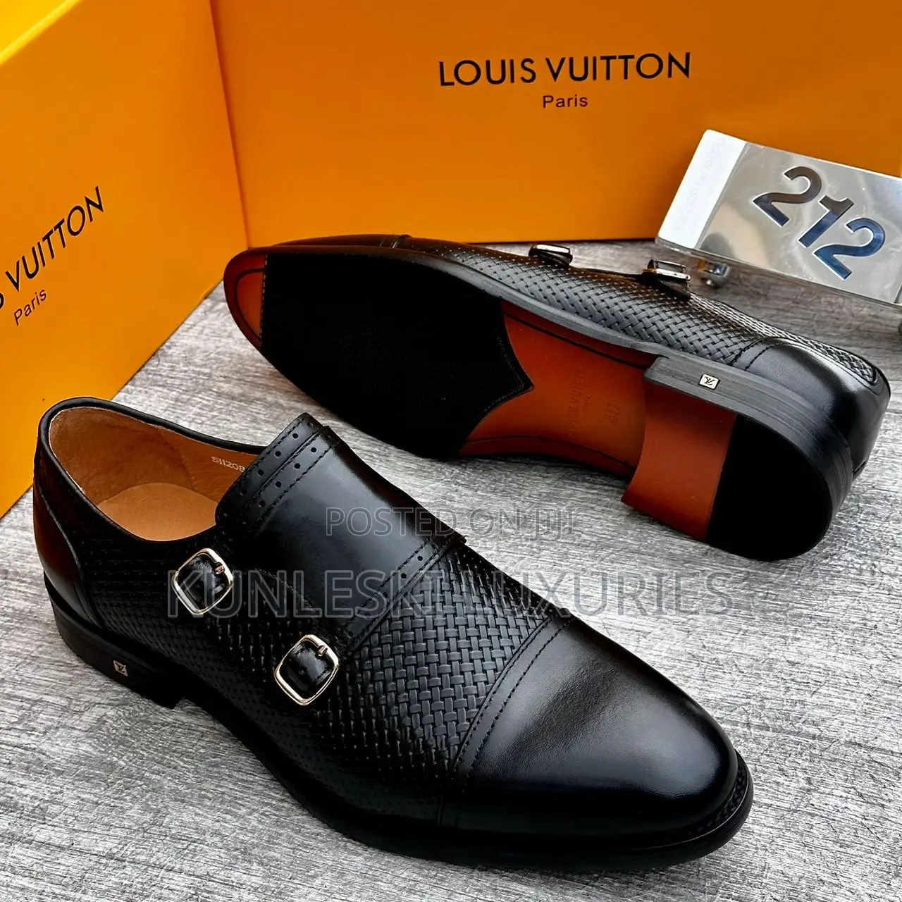Original Louis Vuitton Black Brown Formal Shoes for Men
