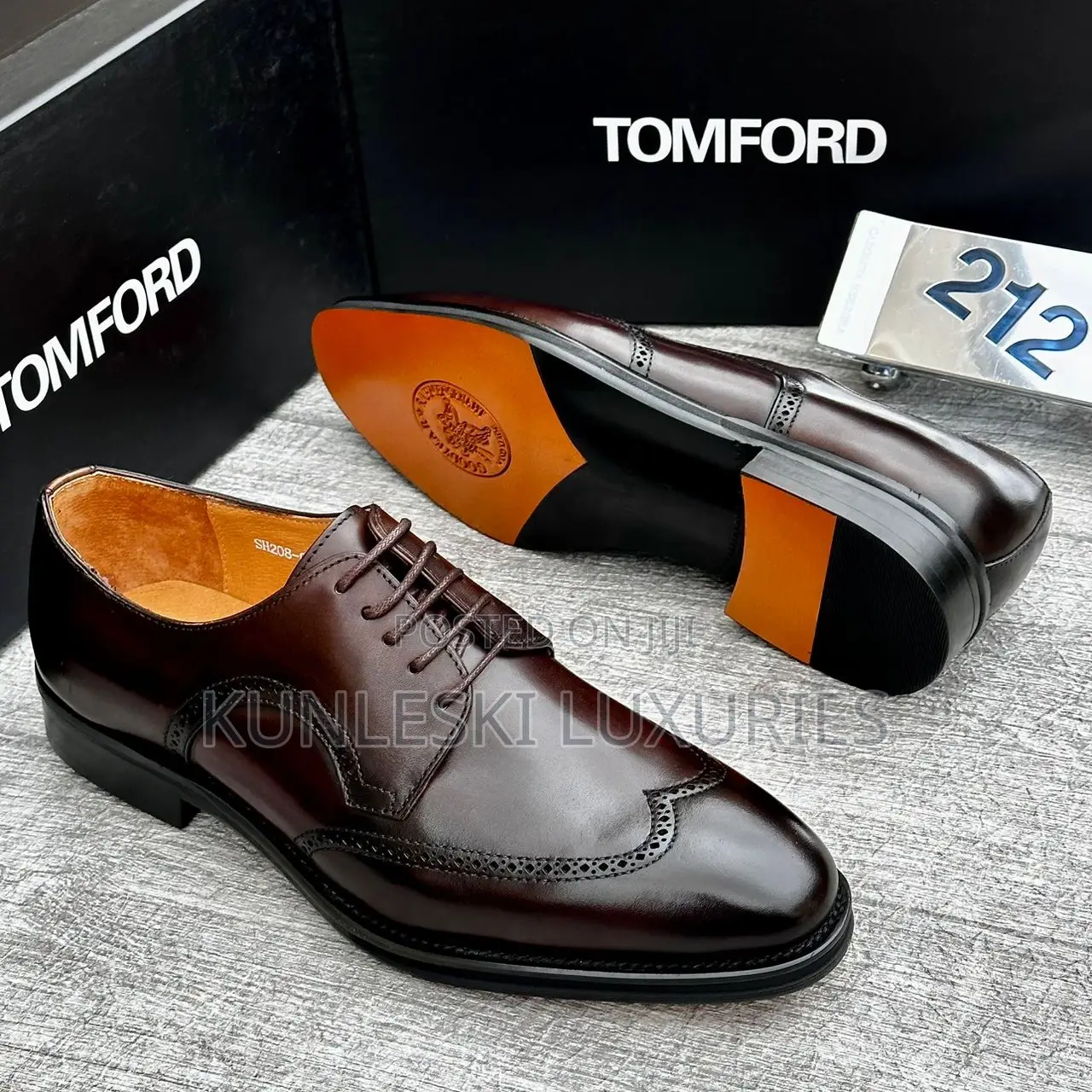 Original Tom Ford Black Brown Oxfords Shoes Collections for Men