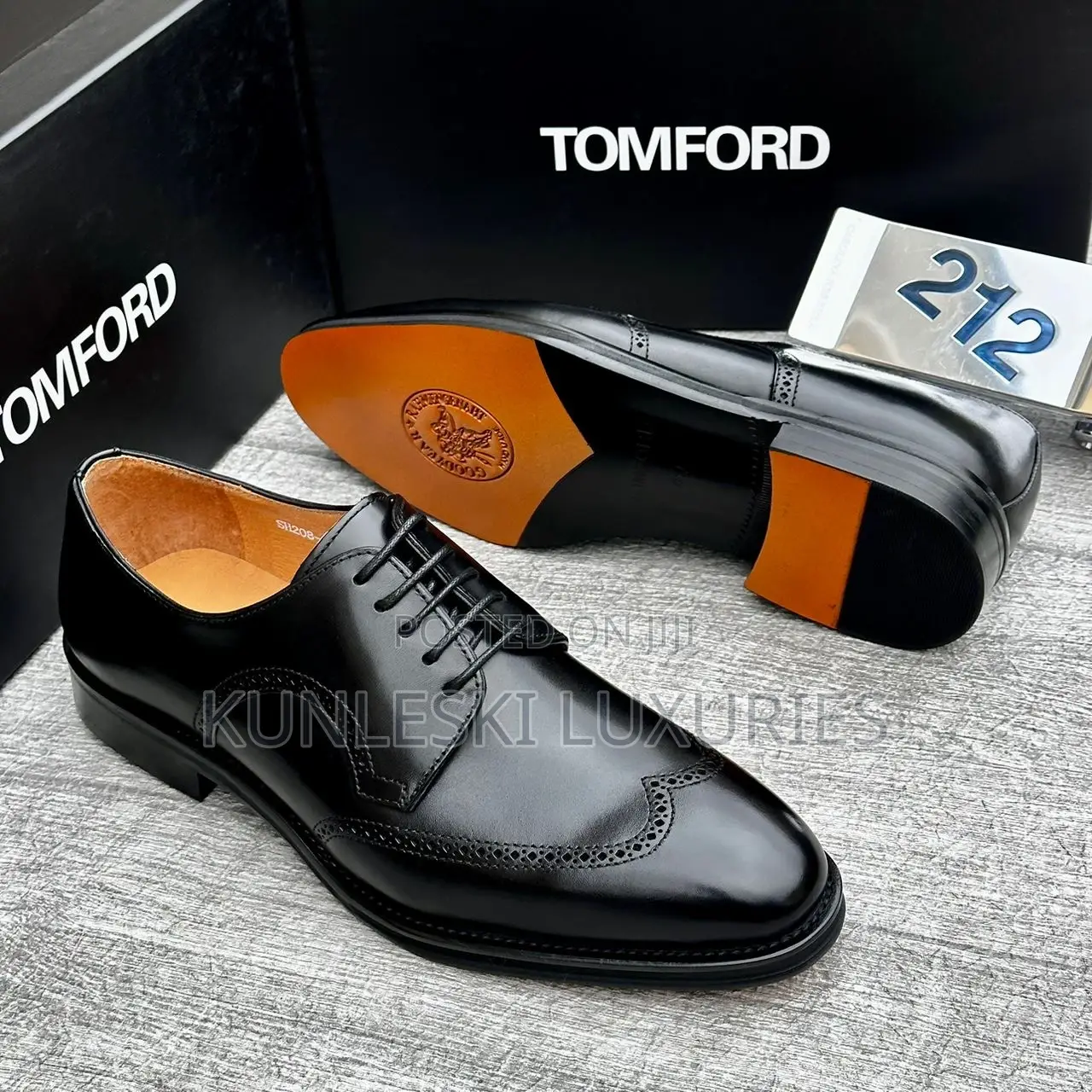 Original Tom Ford Black Brown Oxfords Shoes Collections for Men
