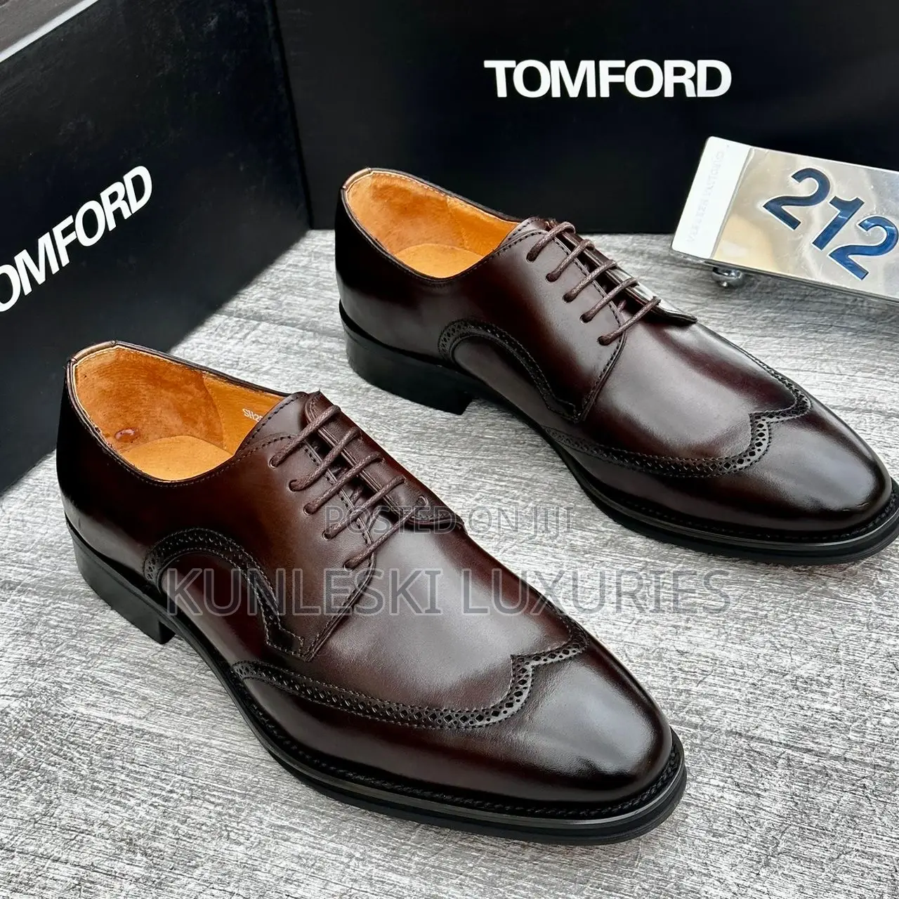 Original Tom Ford Black Brown Oxfords Shoes Collections for Men