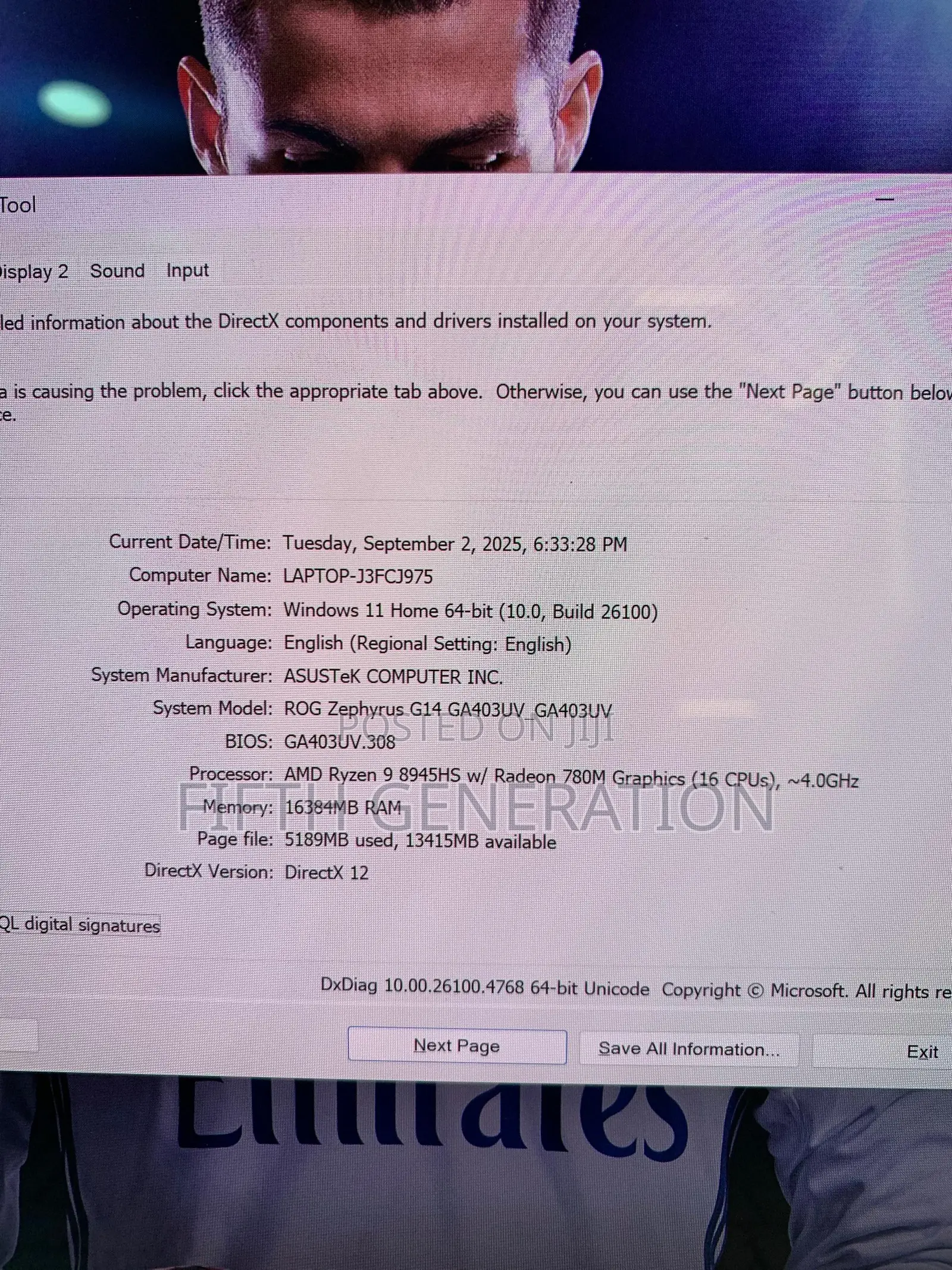 Laptop Asus ROG Zephyrus G14 16GB AMD Ryzen 9 SSD 1T