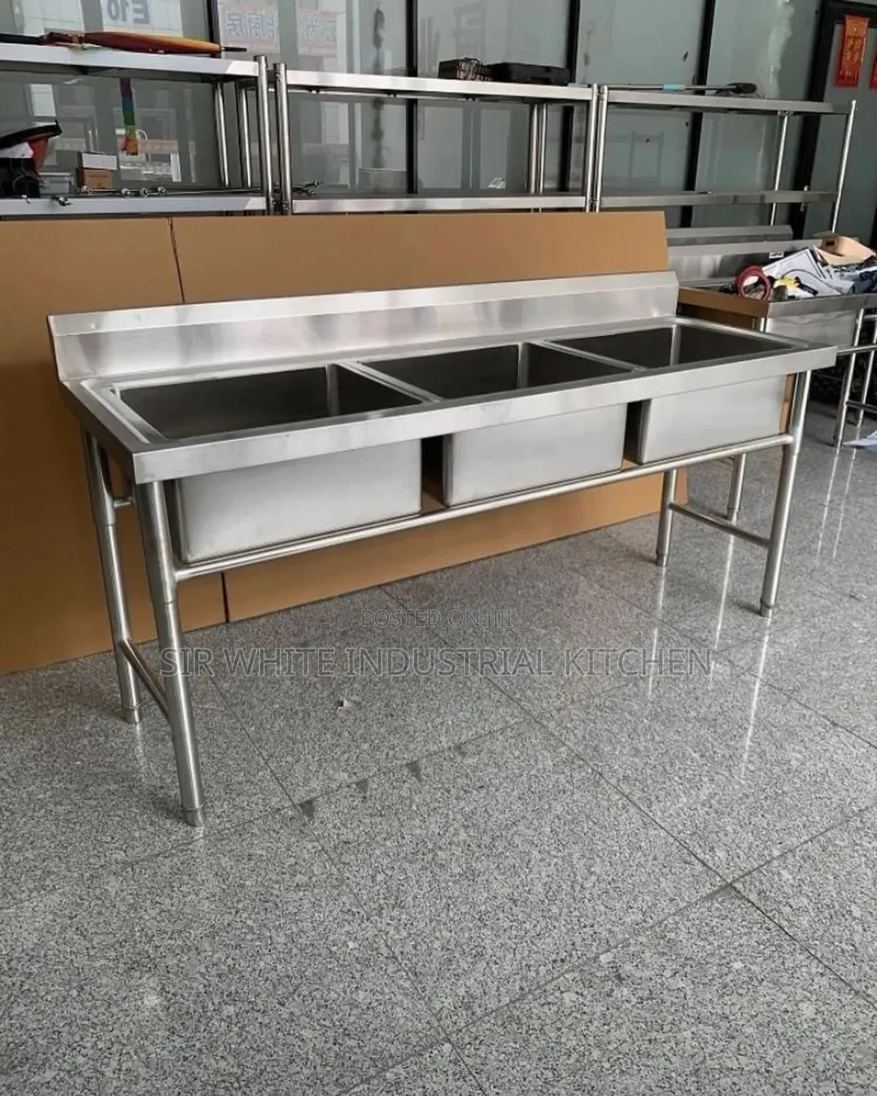 Industrial 3 Basin Commercial Sinks Also Comes With Tap