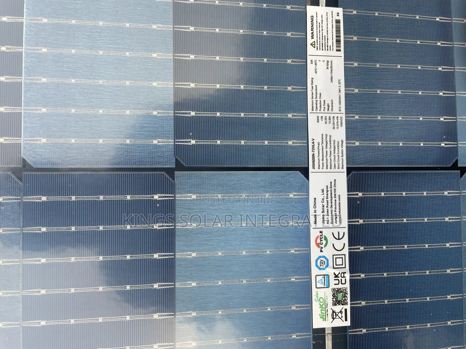 Jinko by Fetcher Panel 600watts