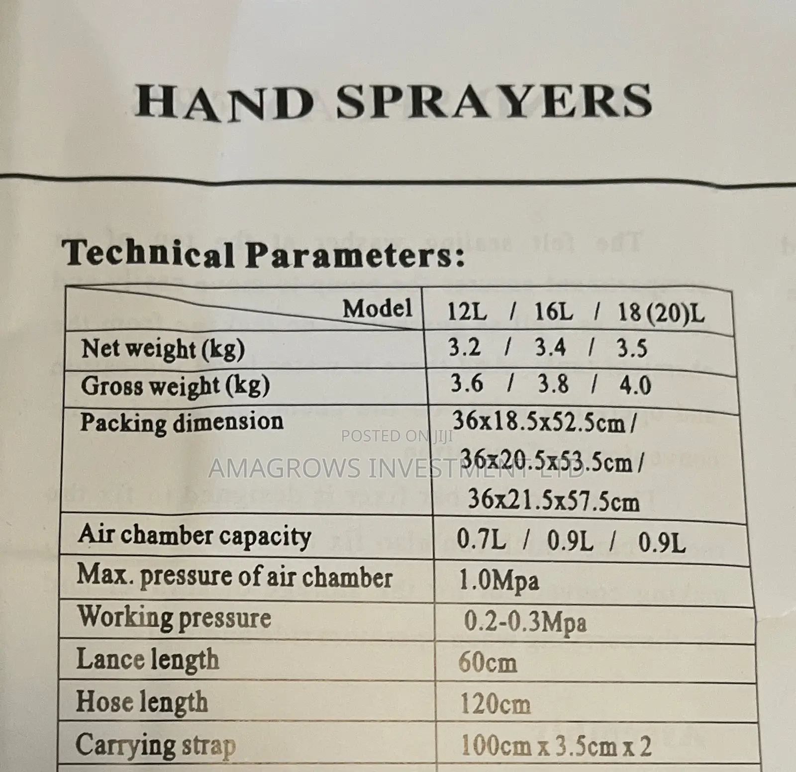 Farmate 16 Liters Knapsack Sprayer