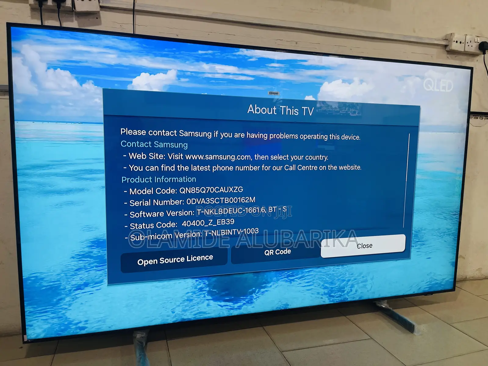 Samsung Qled 85” Q70c Quantum Dot Processor Air Slim Smart Tv 2023