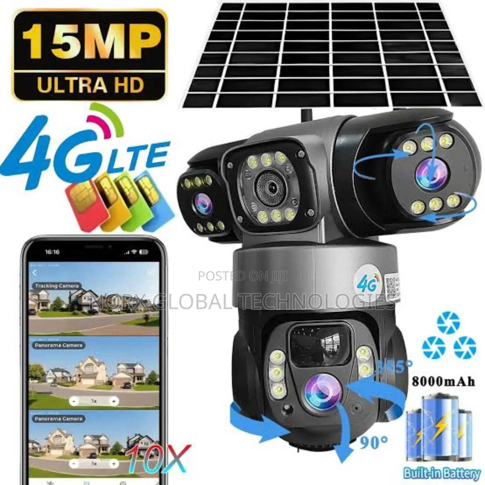 Genuine 3in1 Lens Solar 4g V380 PTZ Camera
