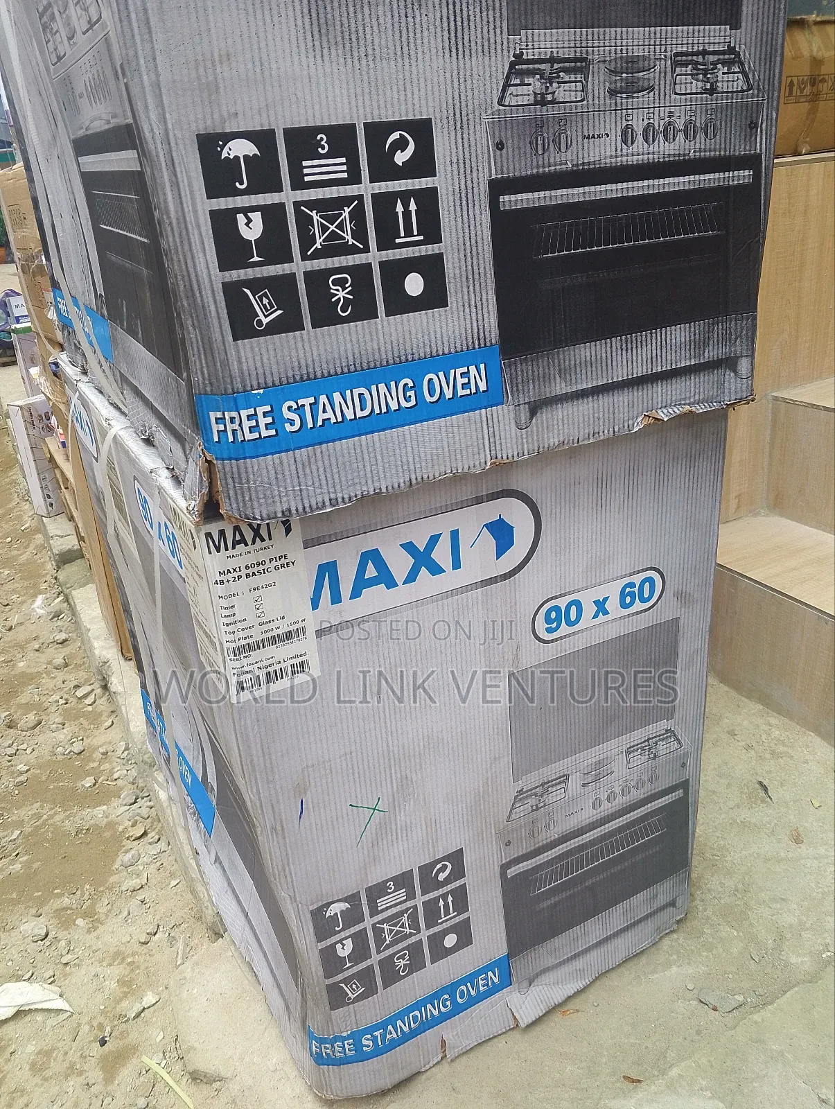 Maxi 6 Burners Gas Cooker Stainless Steel Body