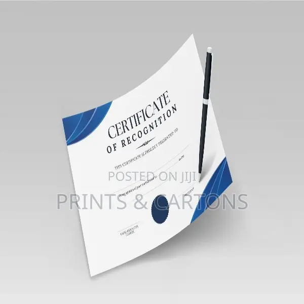 Printed Certificates for Events