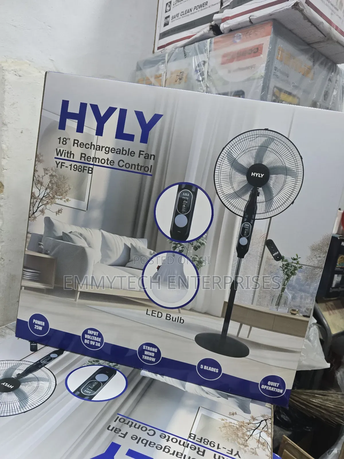 New Product Hyly 18inch Rechargeable Standing Fan With Remote Control