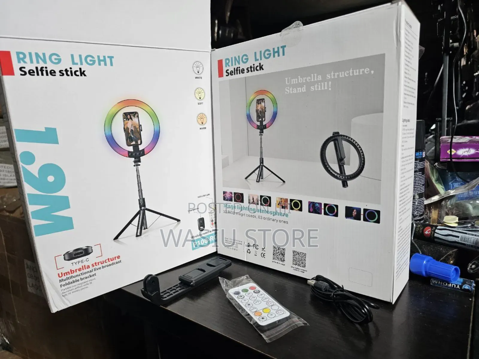 P100-rgb Ring Light Selfie Stick 1.9m