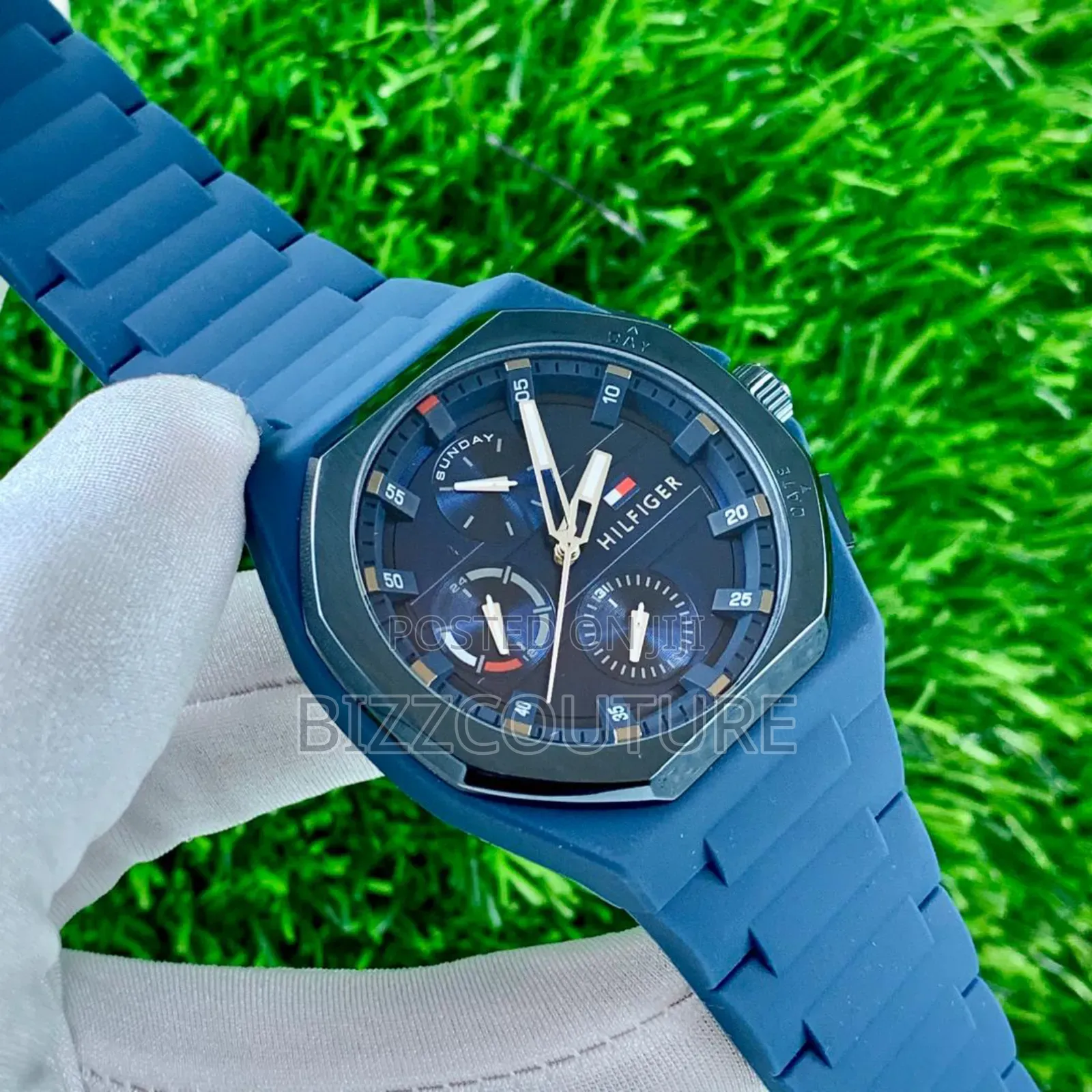 Original Tommy Hilfiger Blue Rubber Strap, Chronograph Quartz Watch