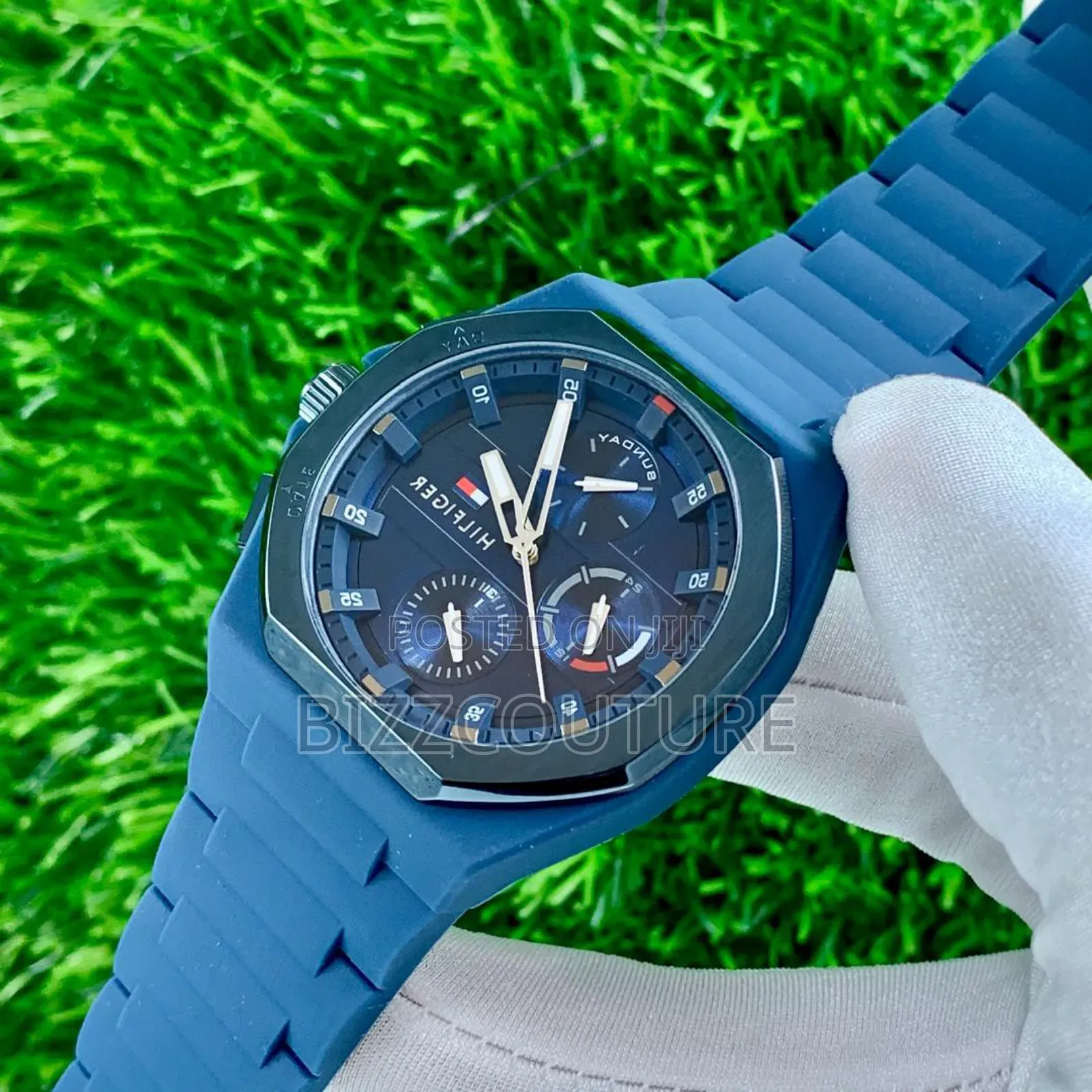 Original Tommy Hilfiger Blue Rubber Strap, Chronograph Quartz Watch