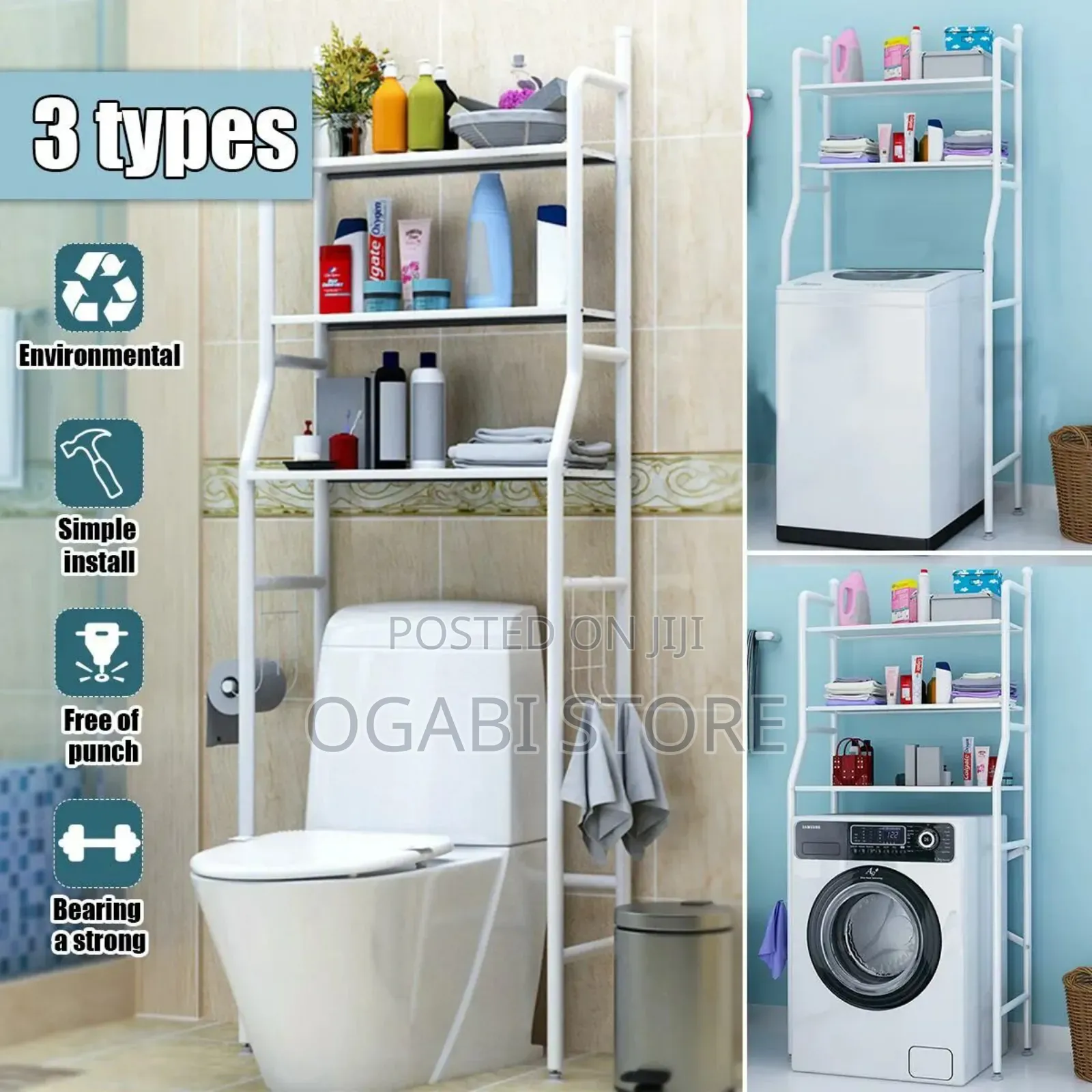 Over the Sink Toilet Rack 3-Layer